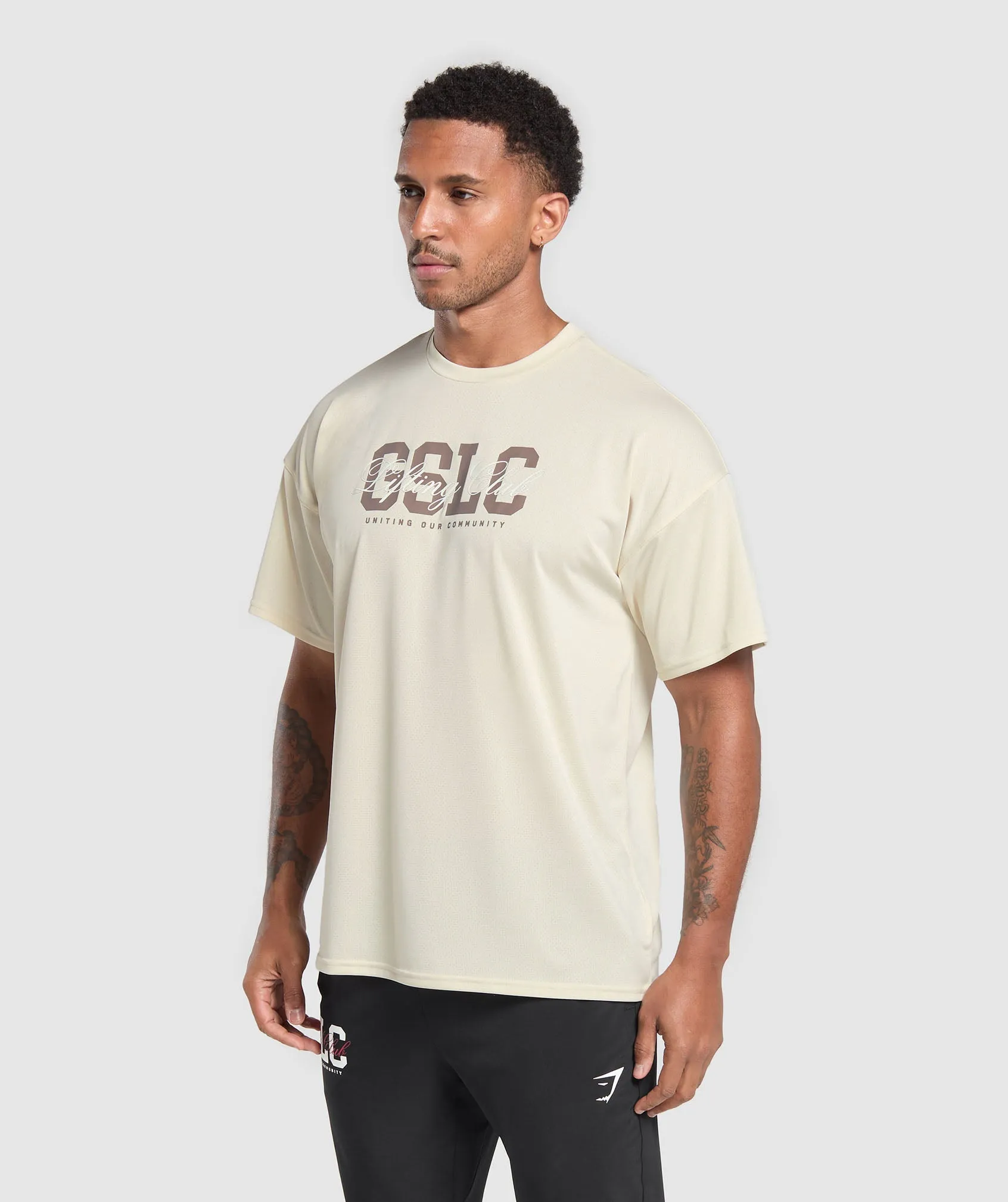 Gymshark Script Graphic T-Shirt - Ecru White sold by Gymshark product image thumbnail 3