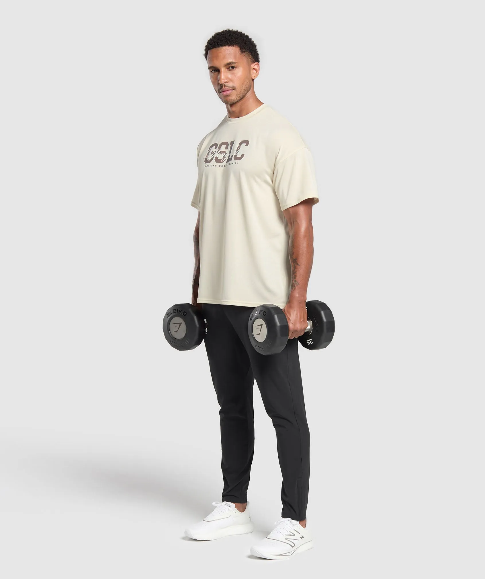 Gymshark Script Graphic T-Shirt - Ecru White sold by Gymshark product image thumbnail 4