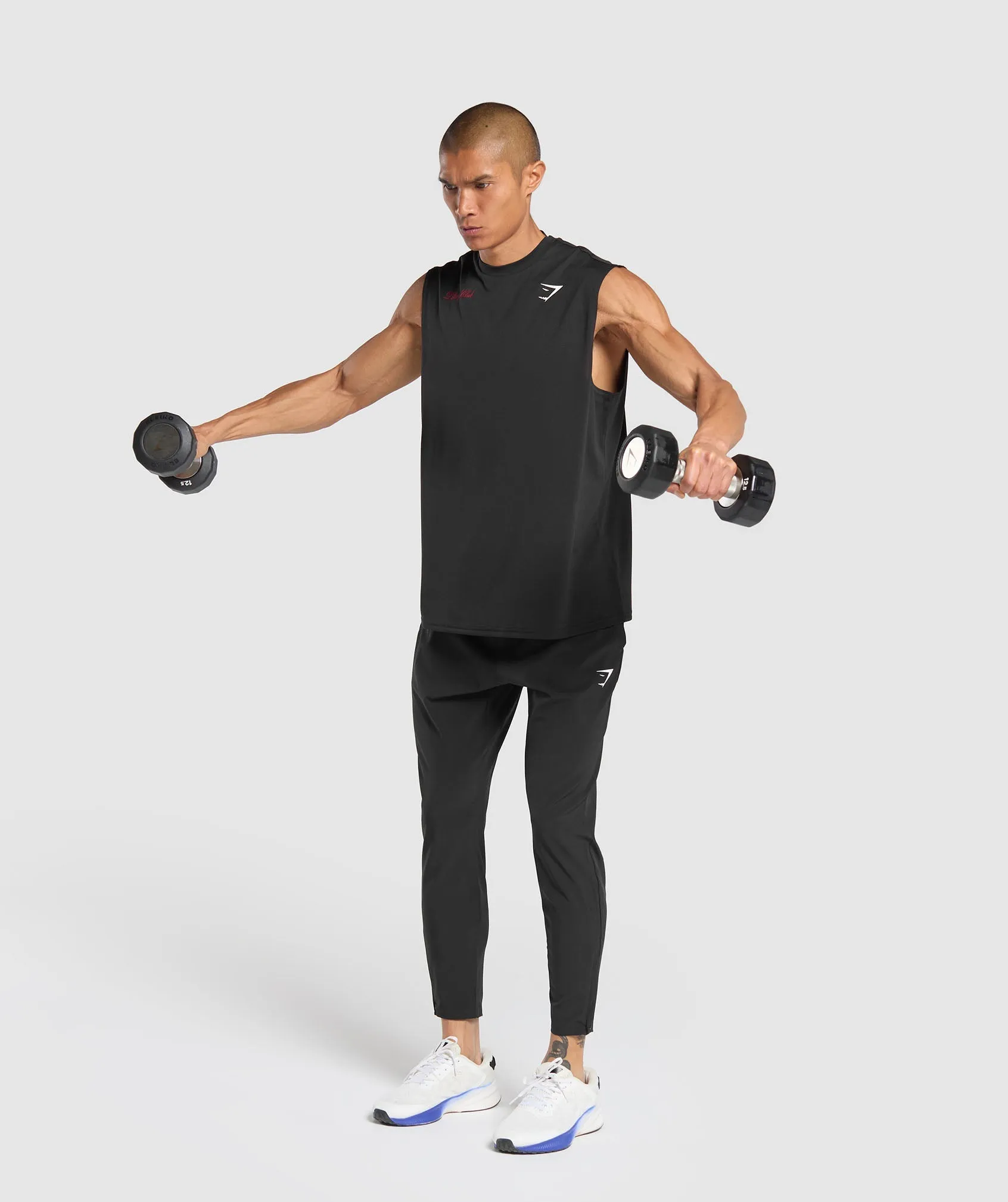 Gymshark Script Graphic Cut Off Tank - Black sold by Gymshark product image thumbnail 4