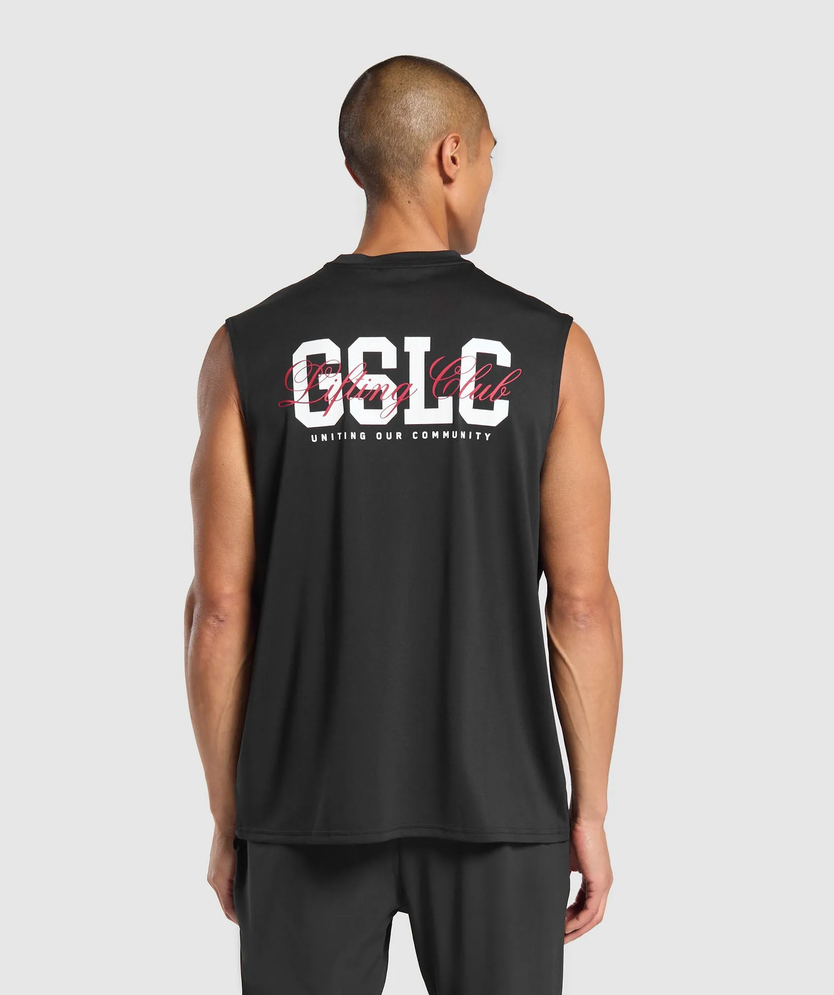 Gymshark Script Graphic Cut Off Tank - Black sold by Gymshark