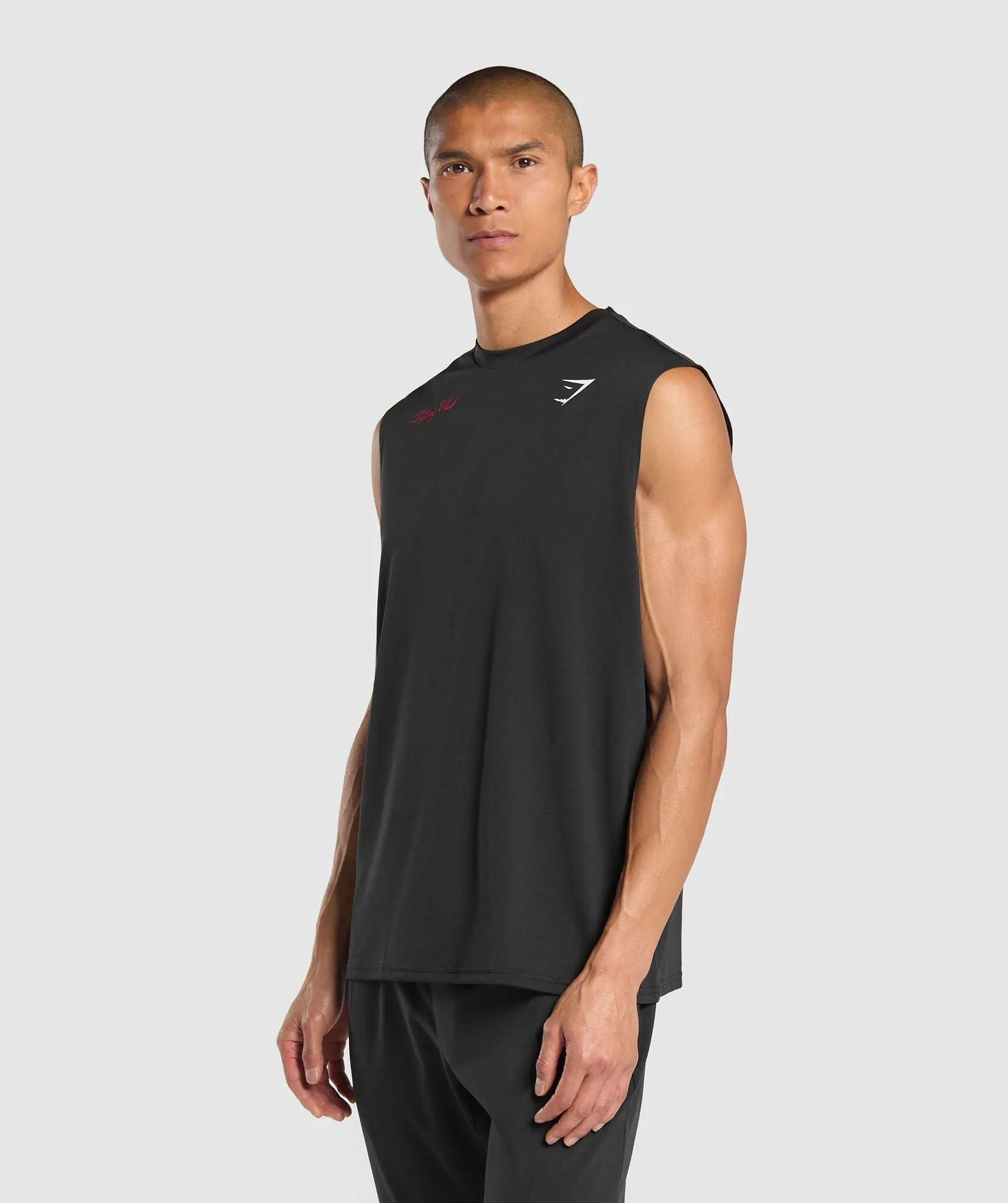 Gymshark Script Graphic Cut Off Tank - Black sold by Gymshark product image thumbnail 3