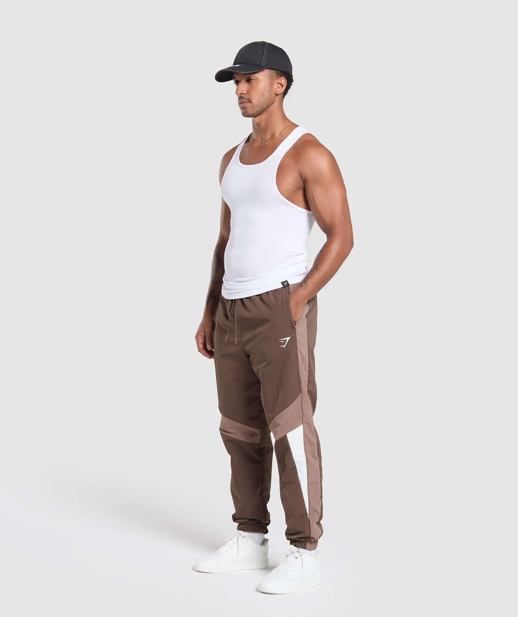 Gymshark Retro Track Pants - Walnut Brown/Mocha Mauve/Soft White sold by Gymshark product image thumbnail 4