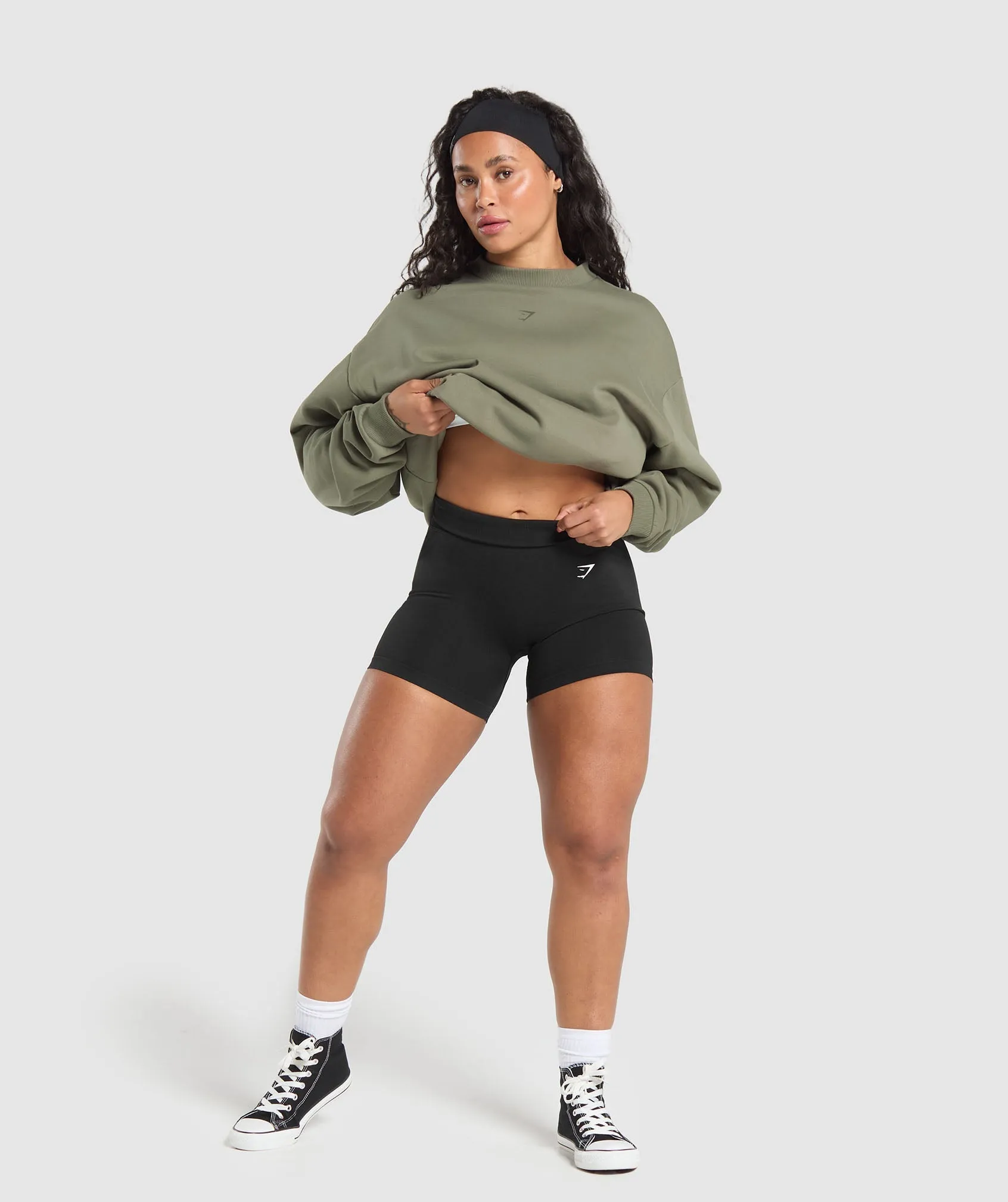 Gymshark Two Strong Women Sweatshirt - Base Green sold by Gymshark product image thumbnail 4