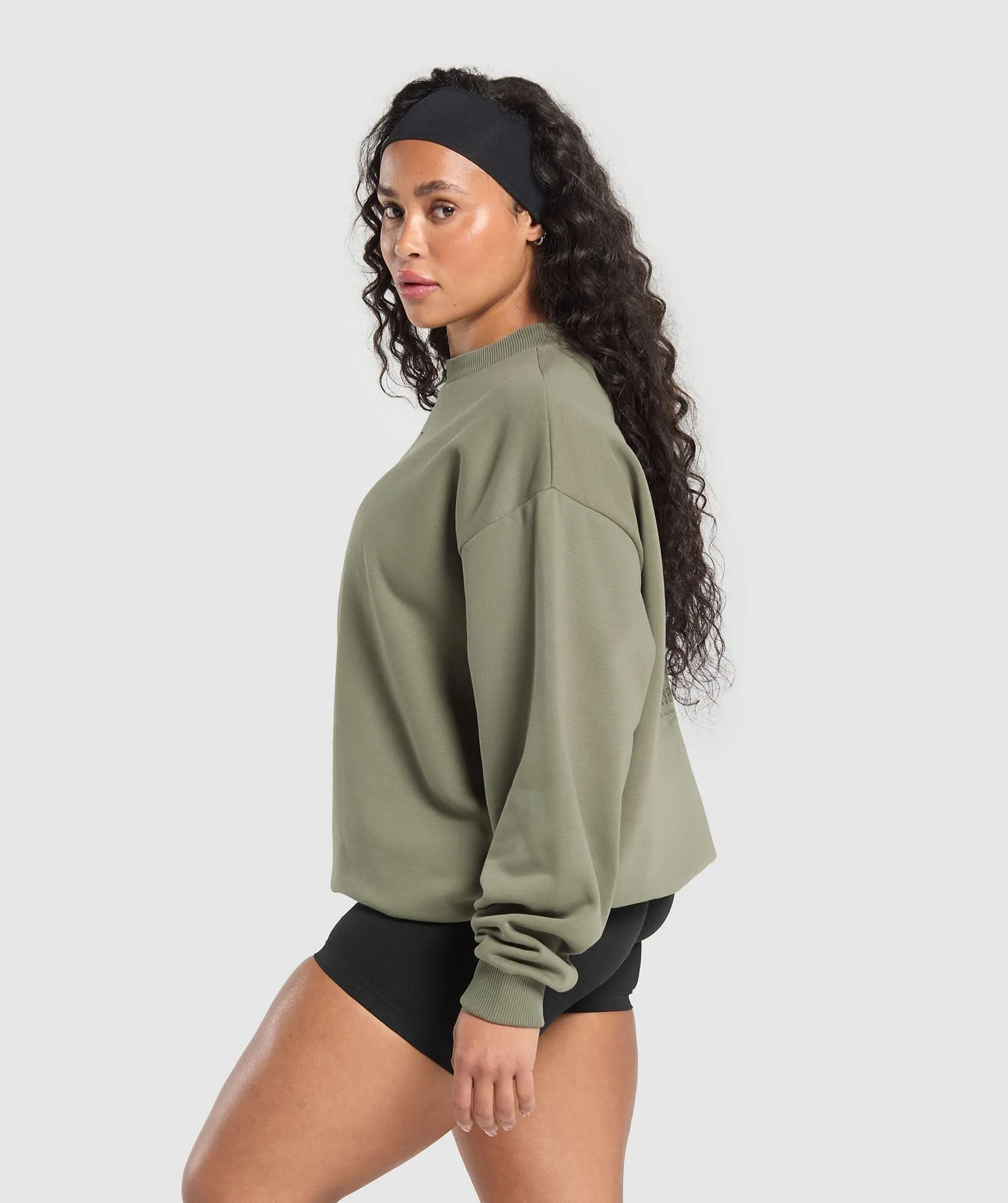 Gymshark Two Strong Women Sweatshirt - Base Green sold by Gymshark product image thumbnail 3