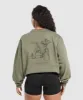 Gymshark Two Strong Women Sweatshirt - Base Green sold by Gymshark