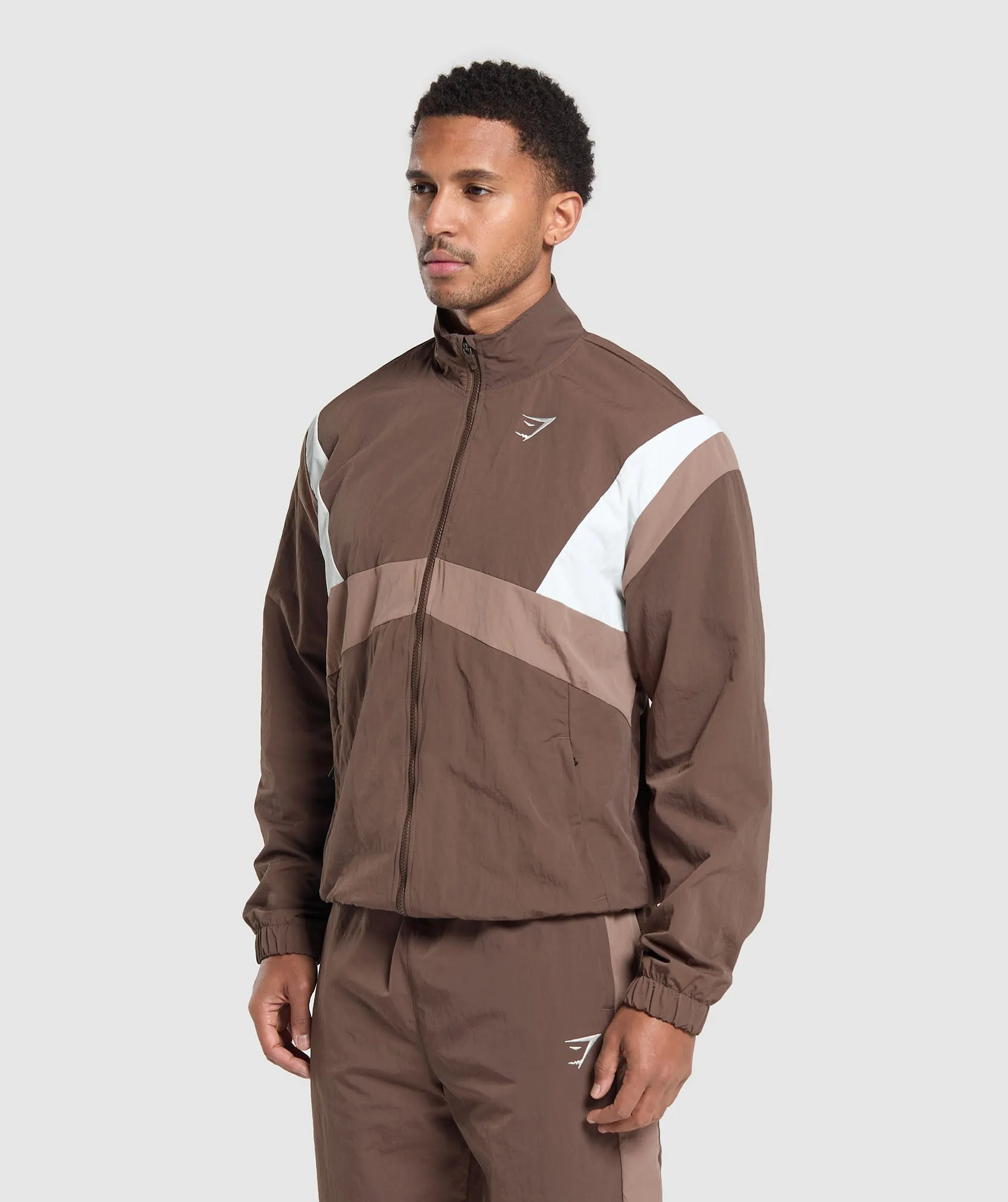 Gymshark Retro Track Jacket - Walnut Brown/Mocha Mauve/Soft White sold by Gymshark product image thumbnail 3