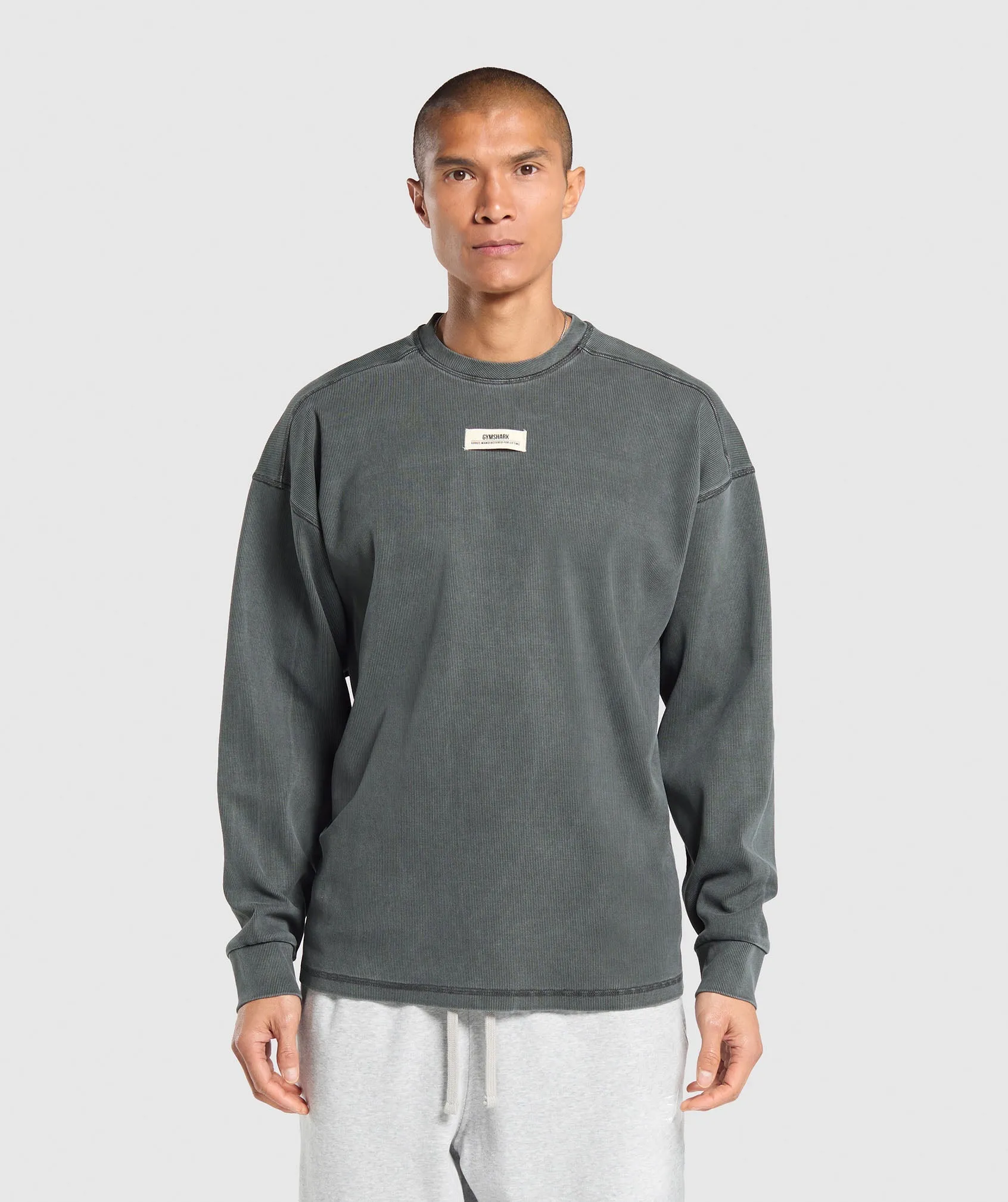 Gymshark Heavyweight Rib Crew - Asphalt Grey sold by Gymshark