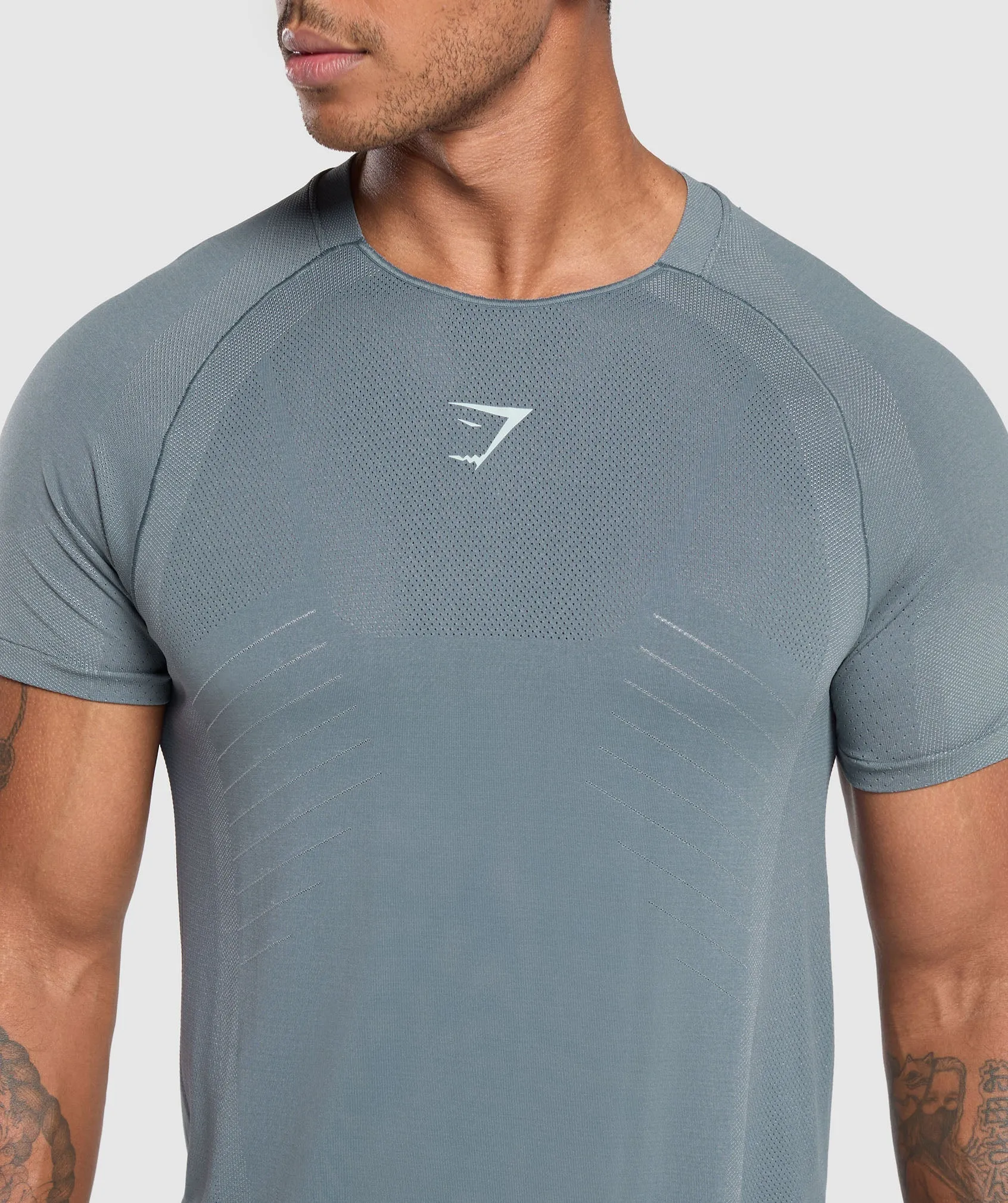 Gymshark Apex Seamless T-Shirt - Iron Blue/Cool Blue sold by Gymshark product image thumbnail 4