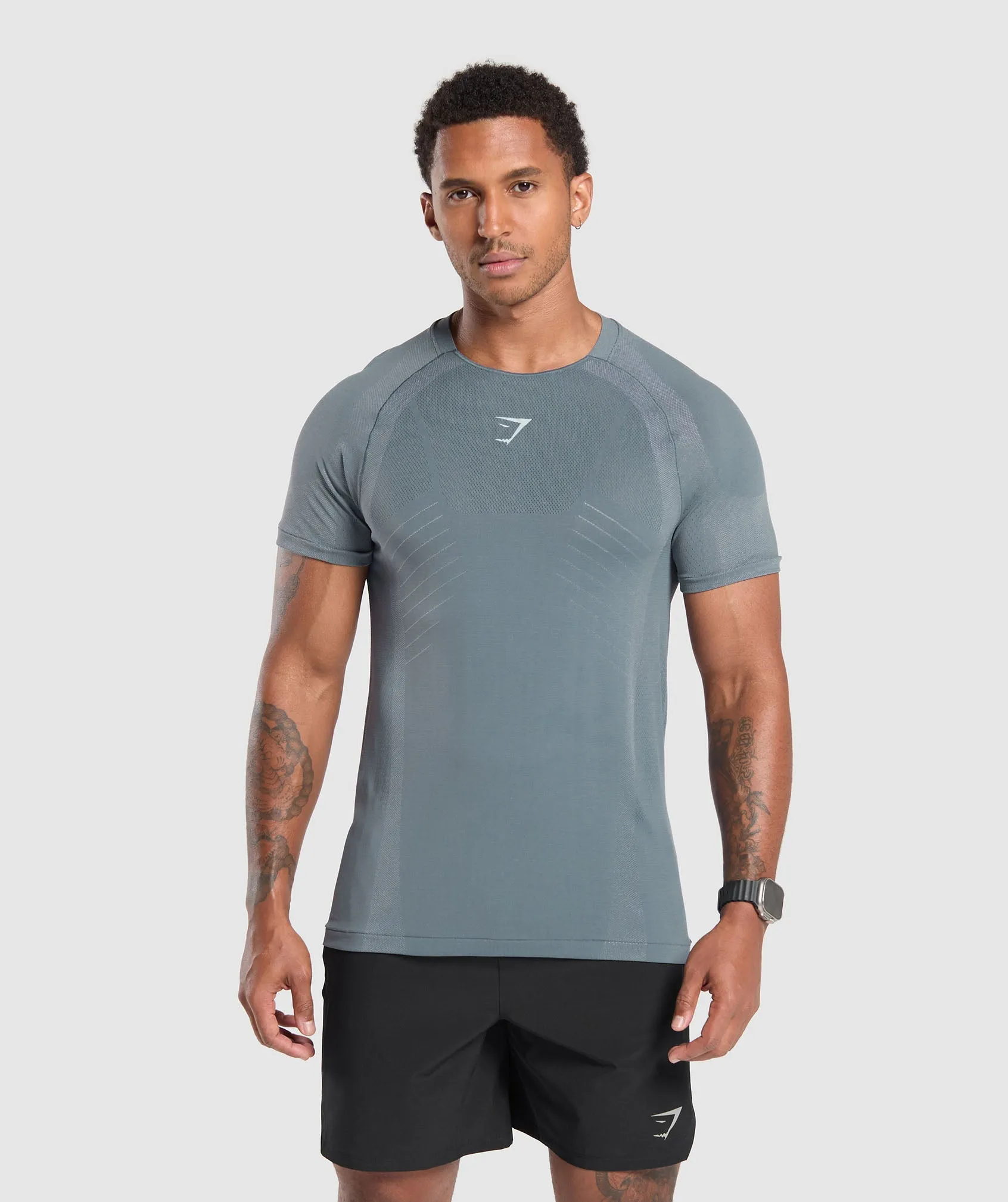 Gymshark Apex Seamless T-Shirt - Iron Blue/Cool Blue sold by Gymshark