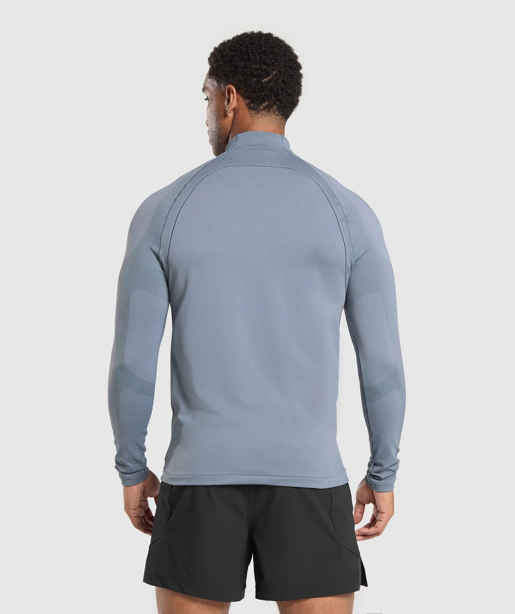 Gymshark Apex Seamless 1/4 Zip - Iron Blue/Black sold by Gymshark product image thumbnail 2