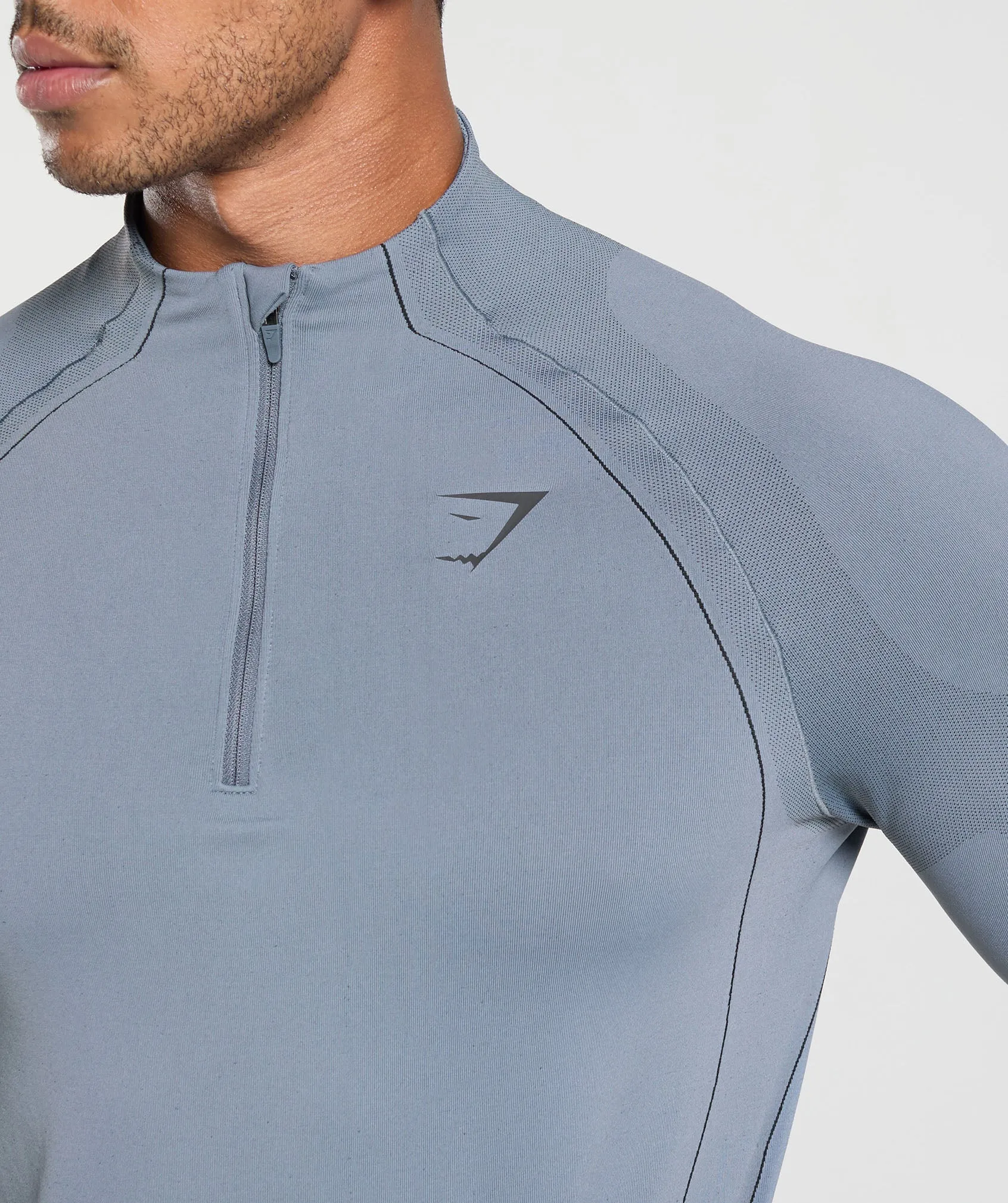 Gymshark Apex Seamless 1/4 Zip - Iron Blue/Black sold by Gymshark product image thumbnail 5