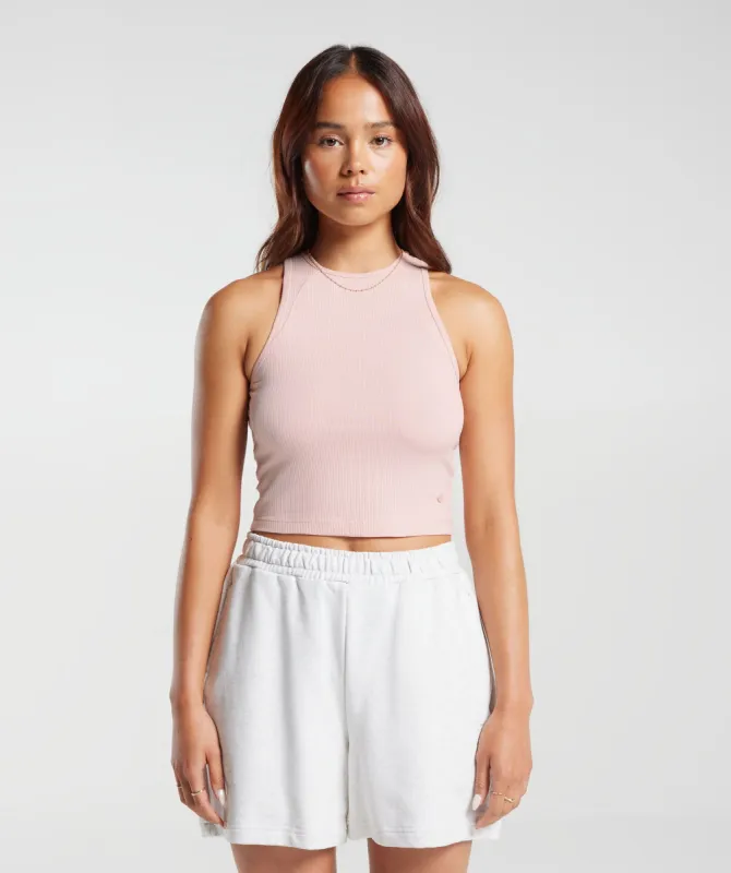 Gymshark Cotton Rib Midi Tank - Misty Pink sold by Gymshark
