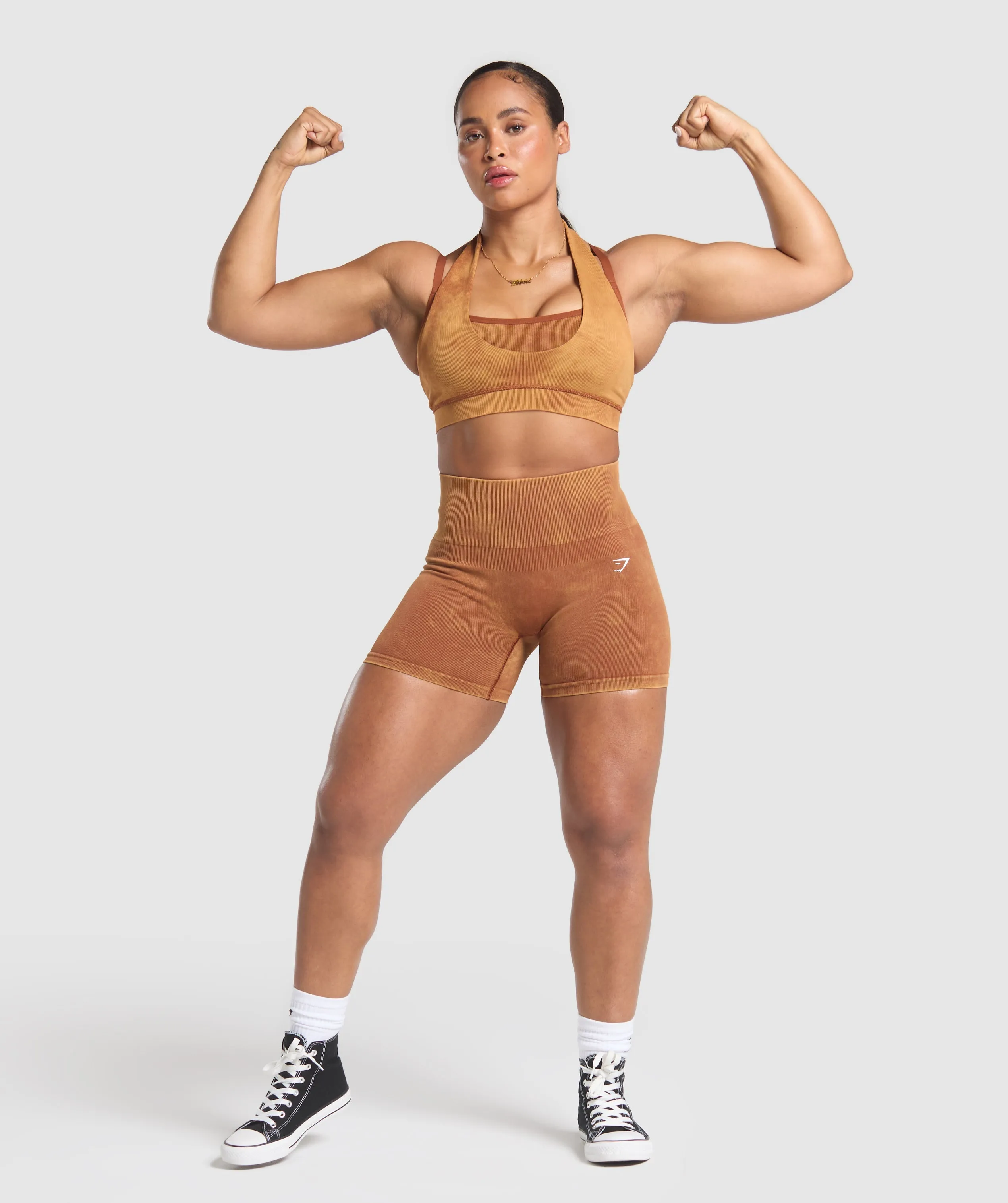 Gymshark Gains Seamless Plain Shorts - Copper Brown sold by Gymshark product image thumbnail 3