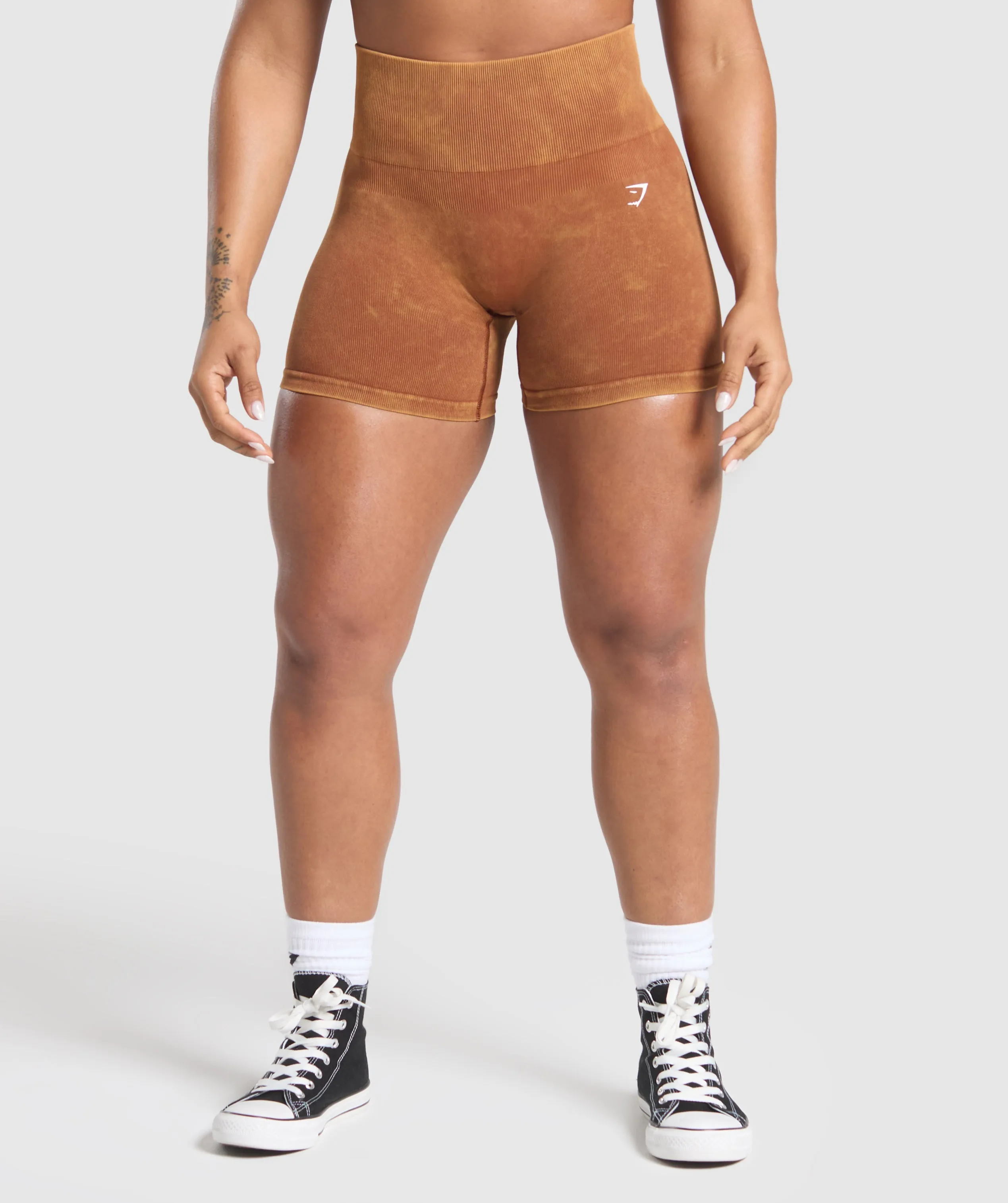 Gymshark Gains Seamless Plain Shorts - Copper Brown sold by Gymshark