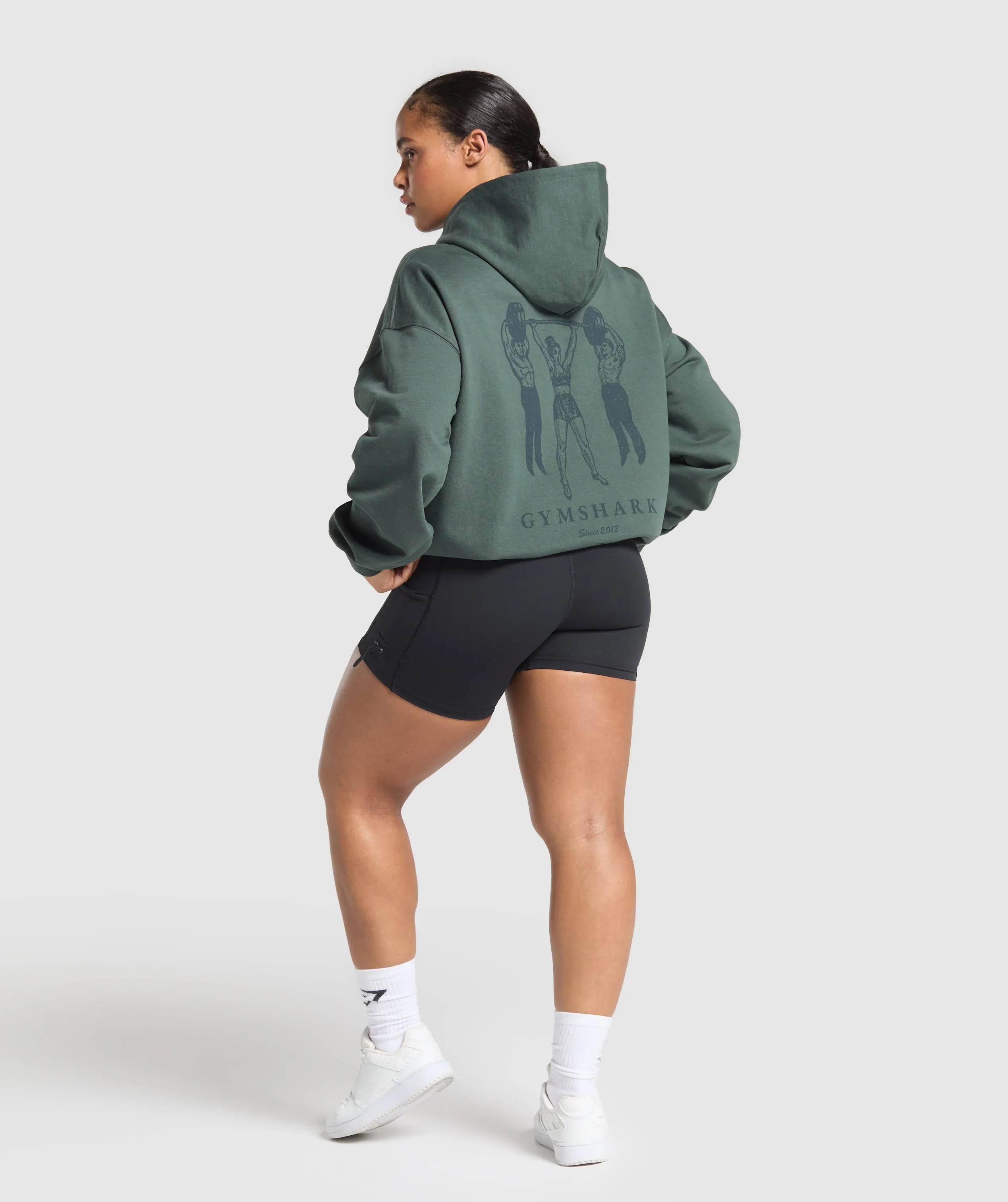 Gymshark Retro Lifting Oversized Hoodie - Slate Teal sold by Gymshark product image thumbnail 4