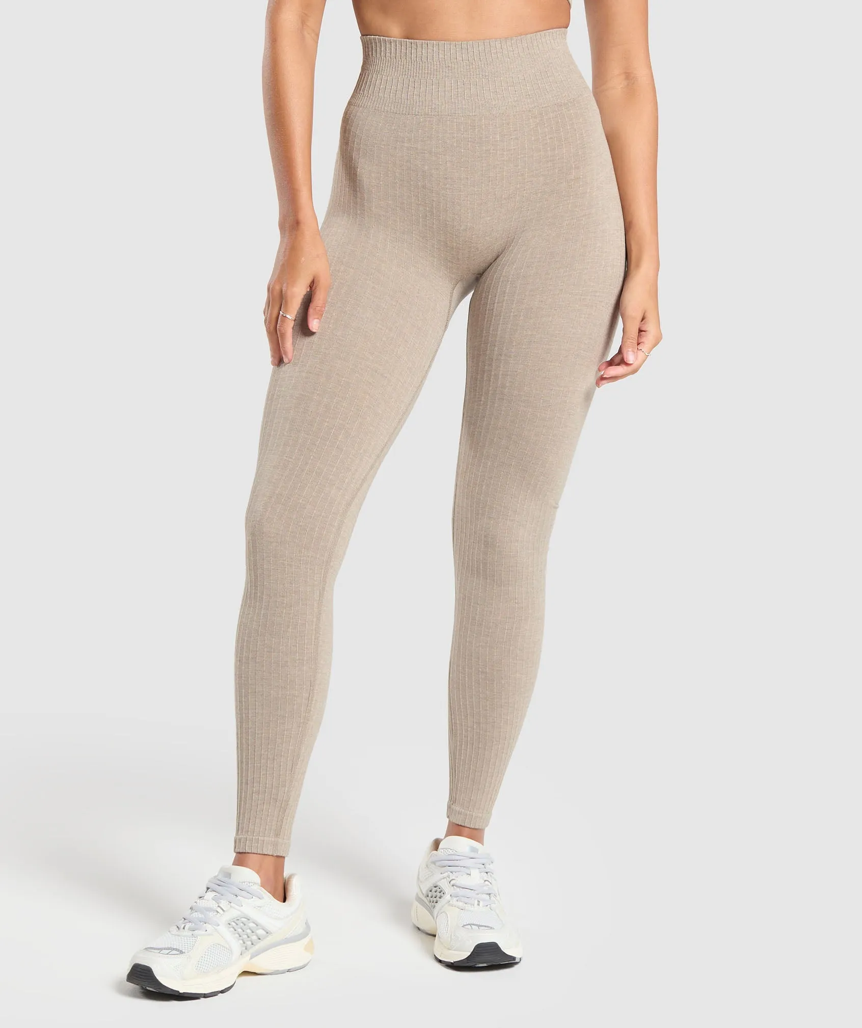 Gymshark Lux Seamless Leggings - Pebble Brown Marl sold by Gymshark