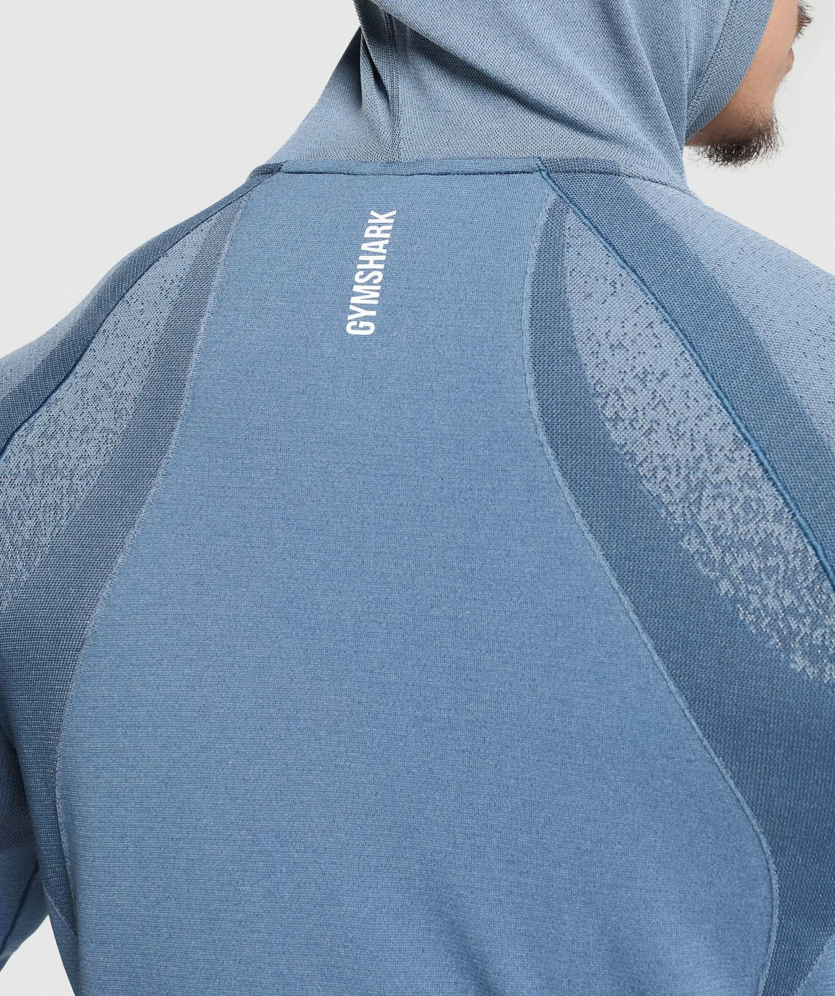 Gymshark Shadow Seamless Hoodie - Faded Blue sold by Gymshark product image thumbnail 5