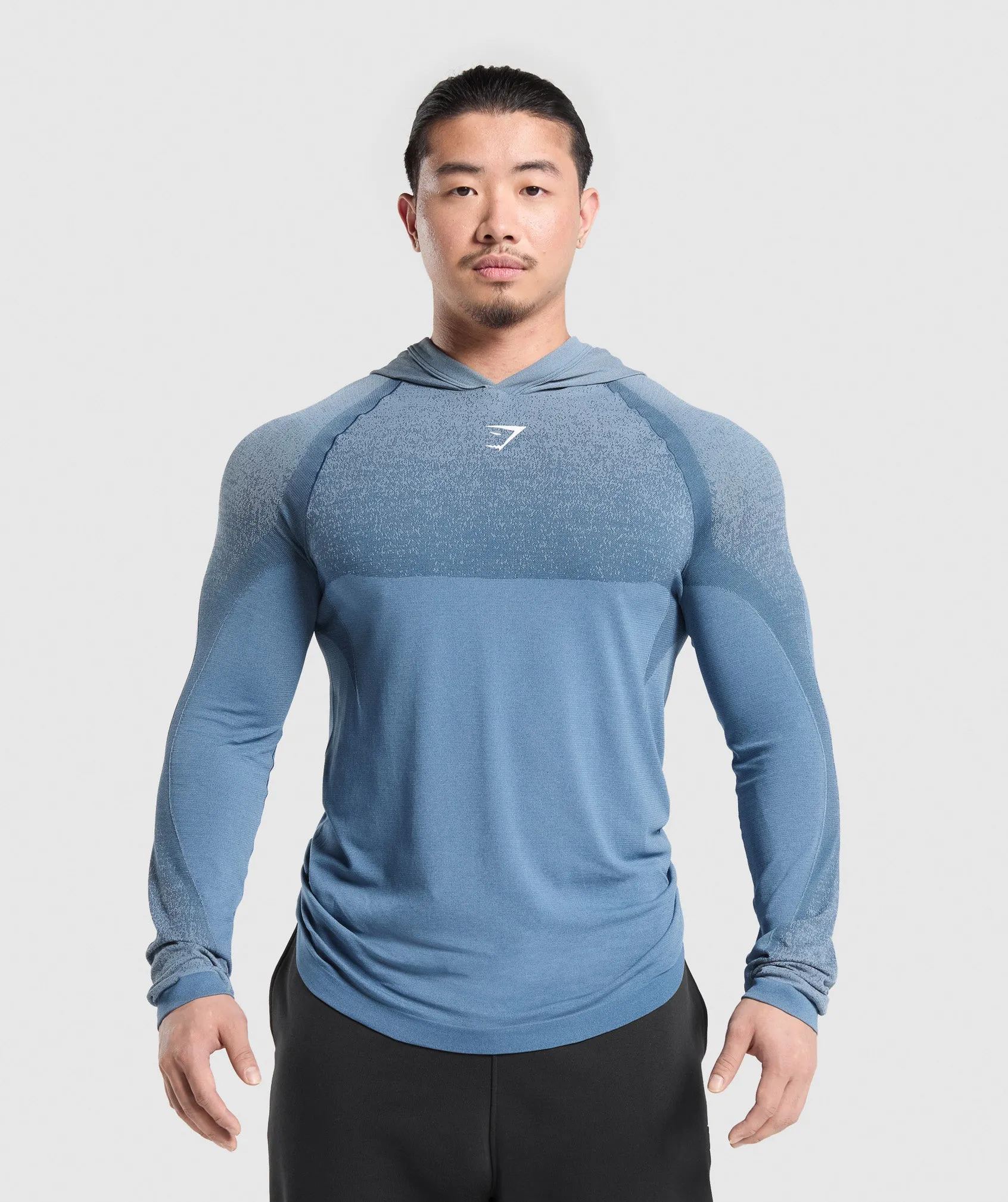 Gymshark Shadow Seamless Hoodie - Faded Blue sold by Gymshark