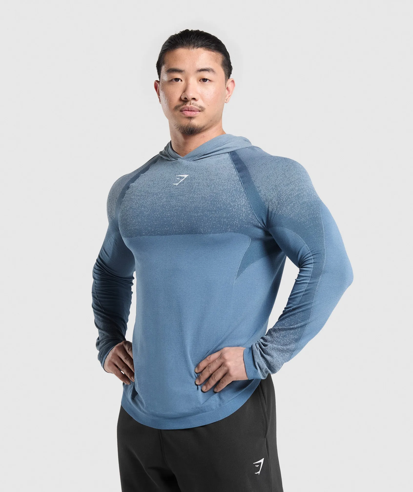 Gymshark Shadow Seamless Hoodie - Faded Blue sold by Gymshark product image thumbnail 3