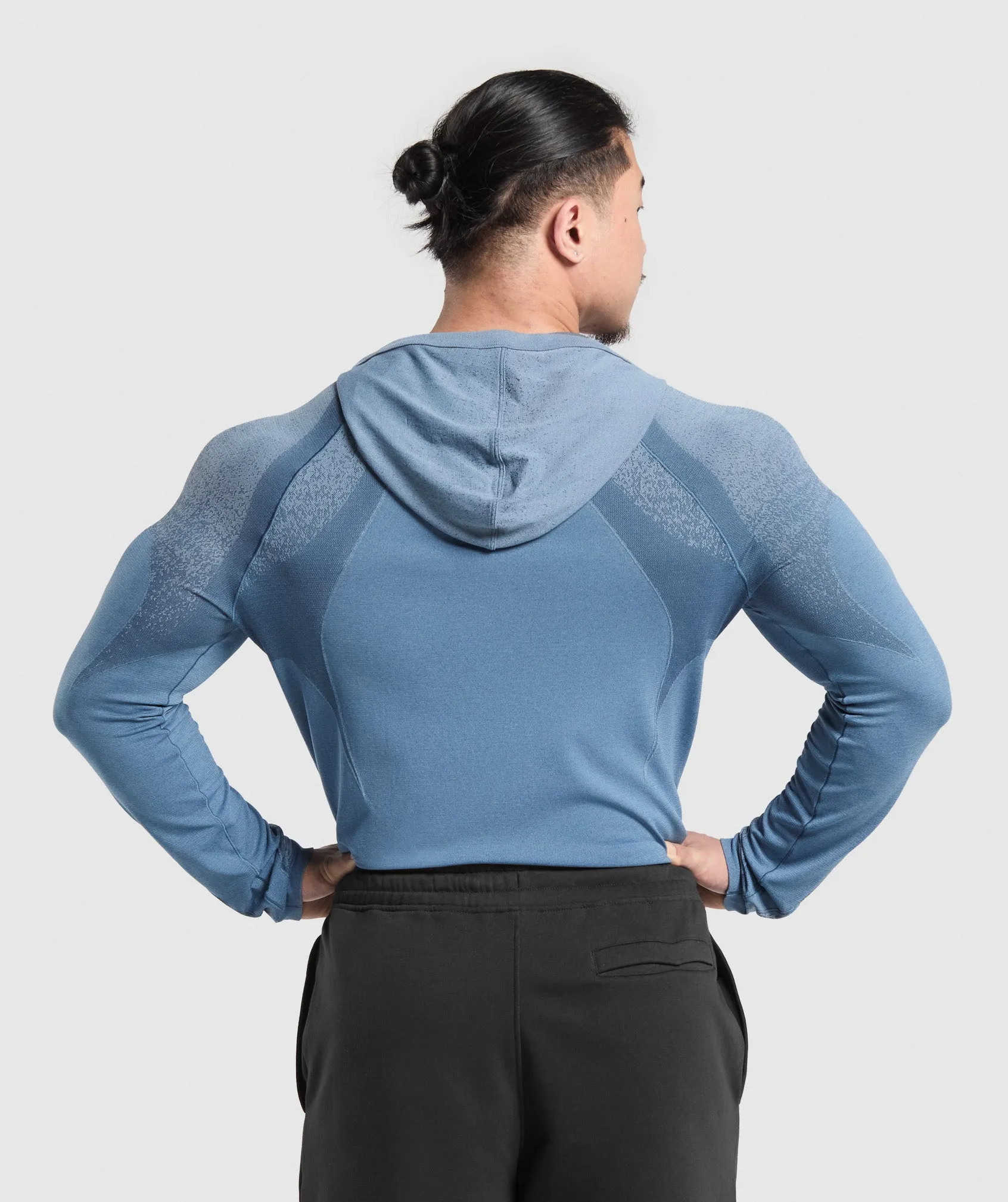 Gymshark Shadow Seamless Hoodie - Faded Blue sold by Gymshark product image thumbnail 2