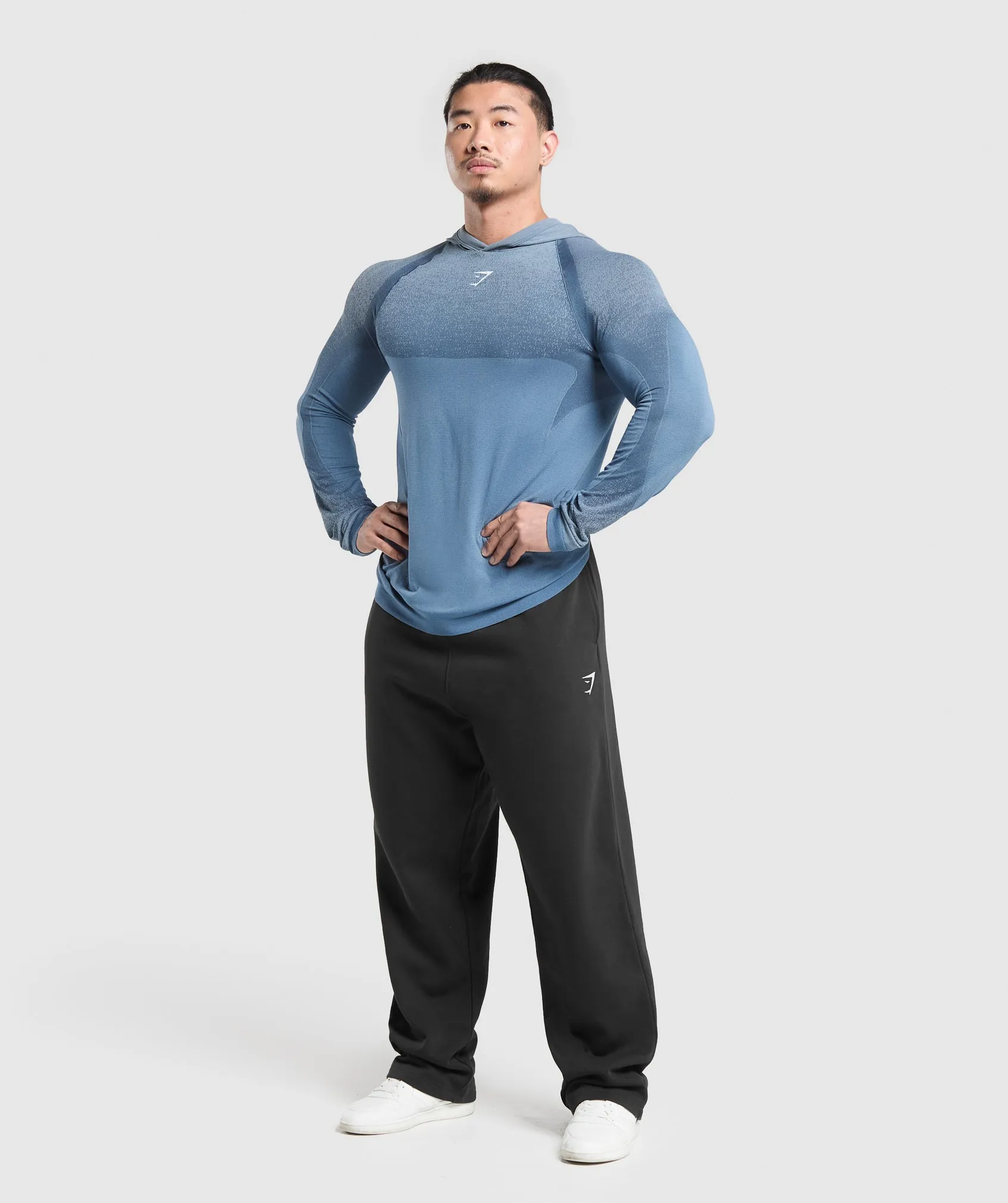 Gymshark Shadow Seamless Hoodie - Faded Blue sold by Gymshark product image thumbnail 4