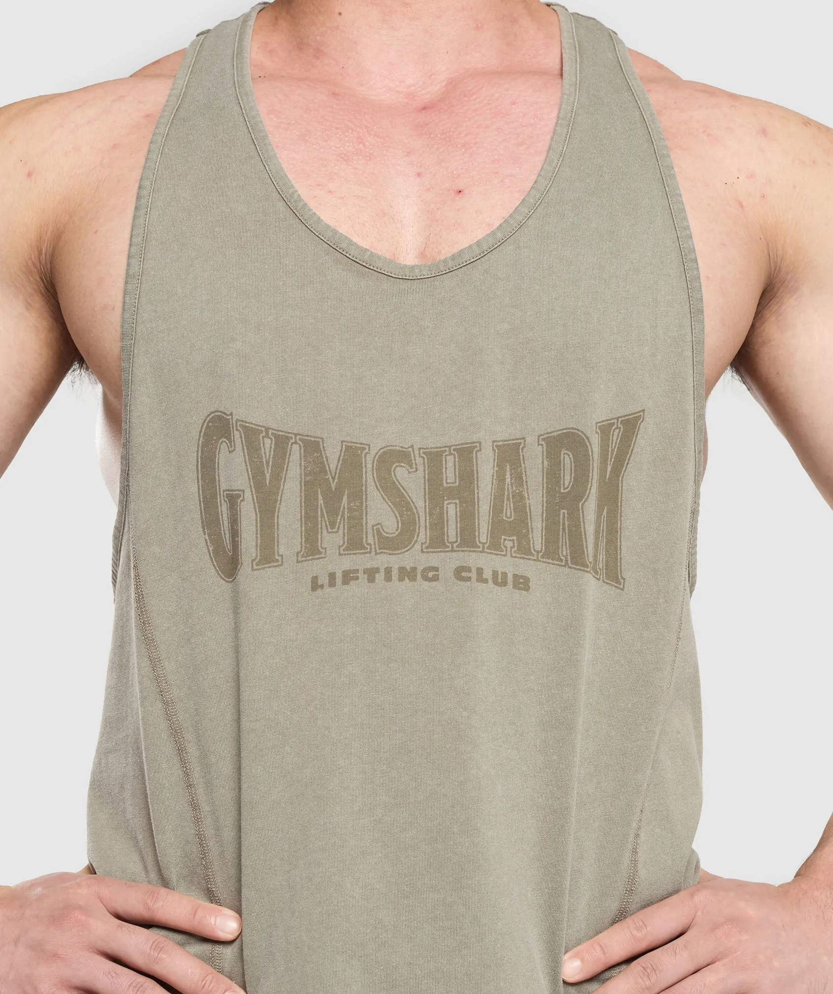 Gymshark Heritage Washed Stringer - Utility Green sold by Gymshark product image thumbnail 4