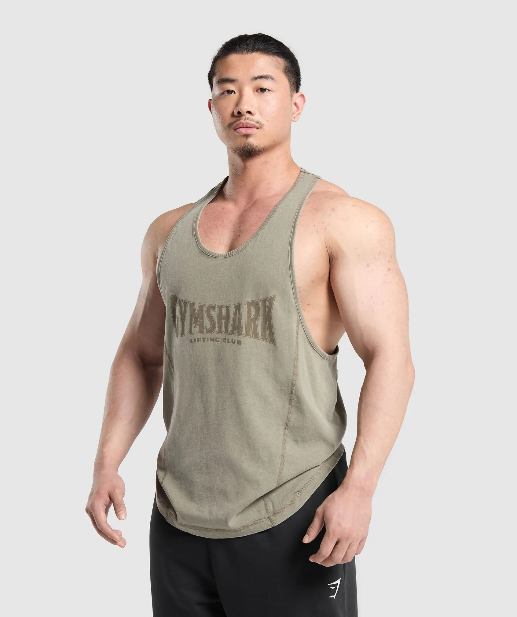 Gymshark Heritage Washed Stringer - Utility Green sold by Gymshark product image thumbnail 3