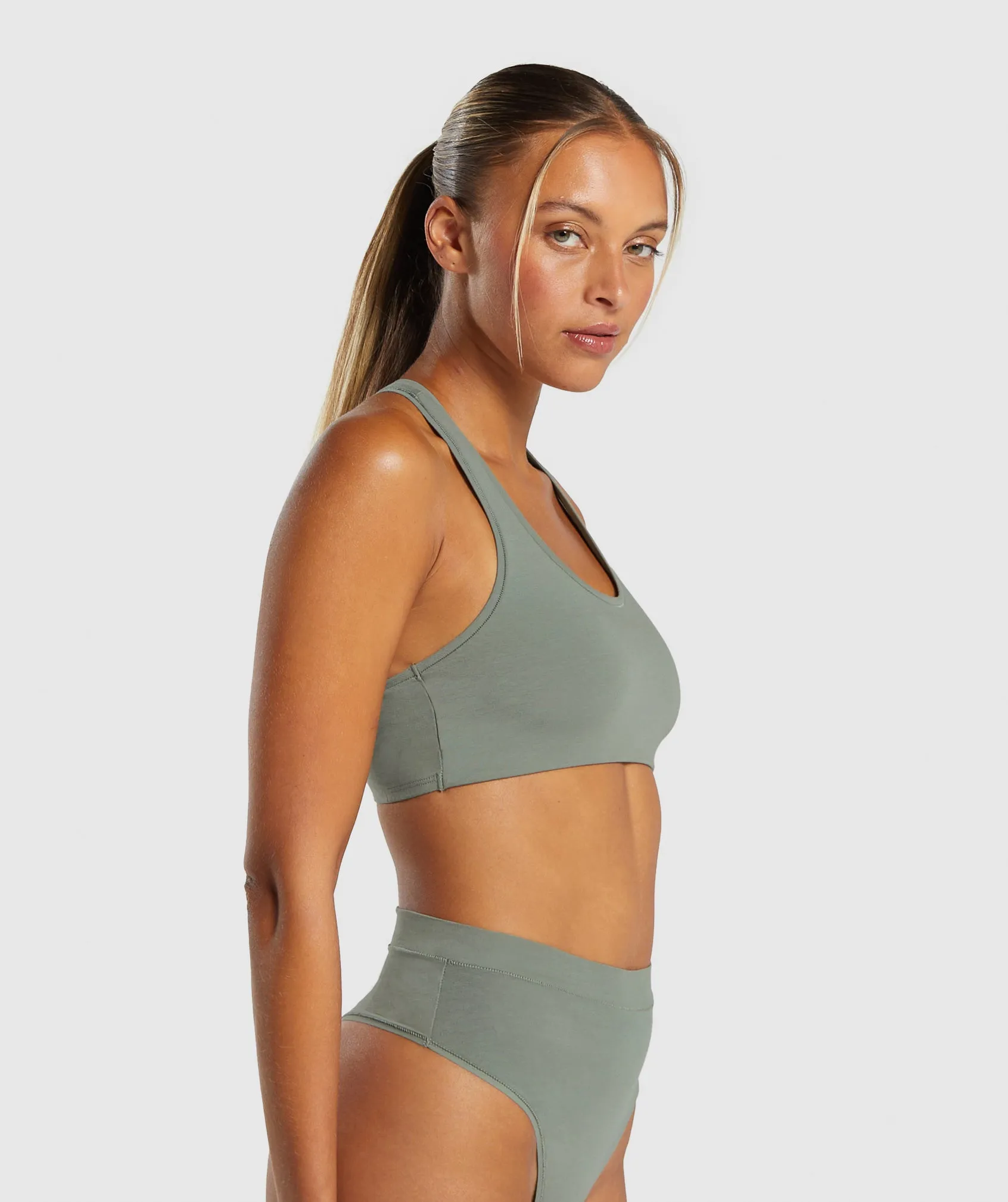 Gymshark Cotton Bralette - Unit Green sold by Gymshark product image thumbnail 3