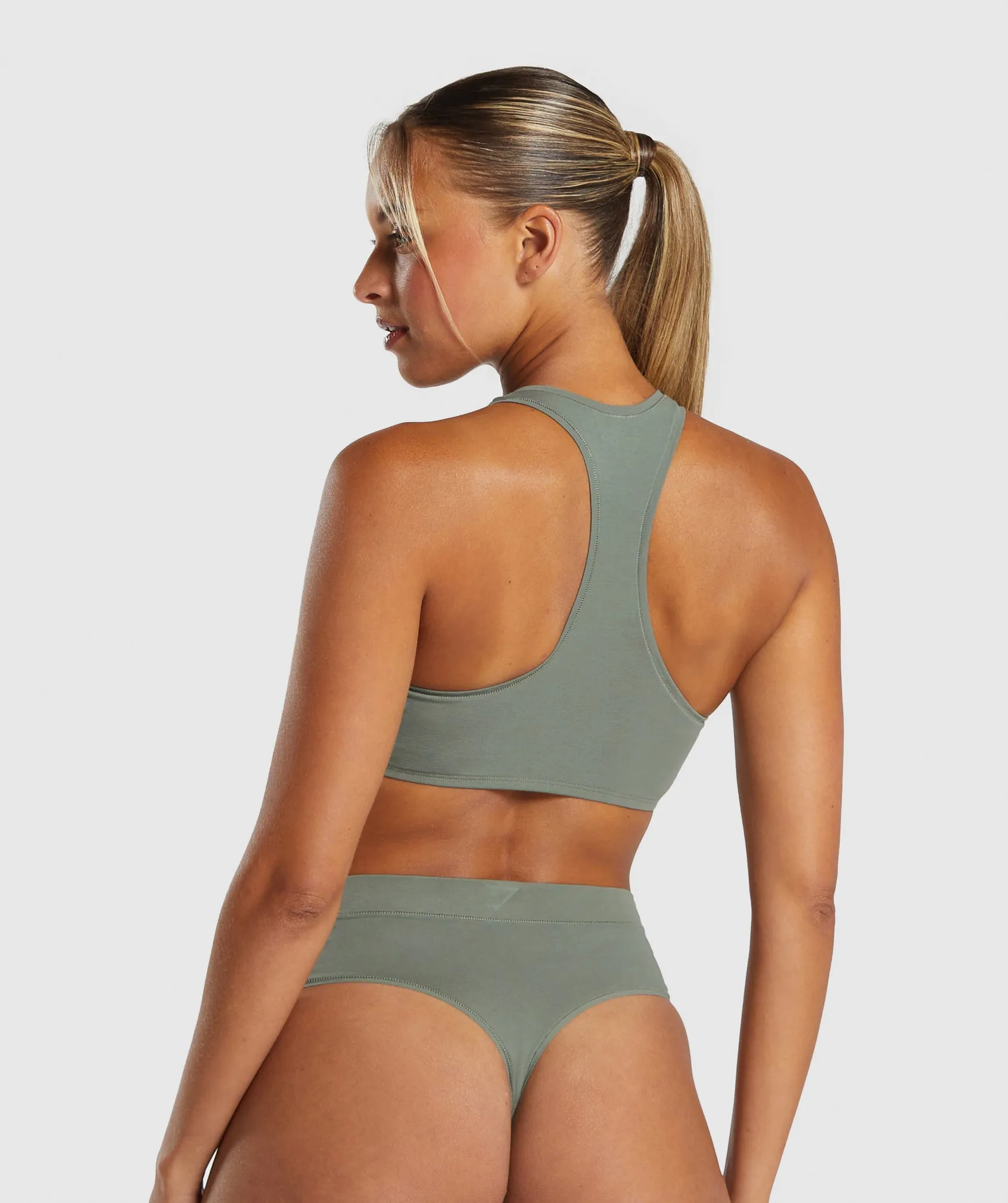 Gymshark Cotton Bralette - Unit Green sold by Gymshark product image thumbnail 2