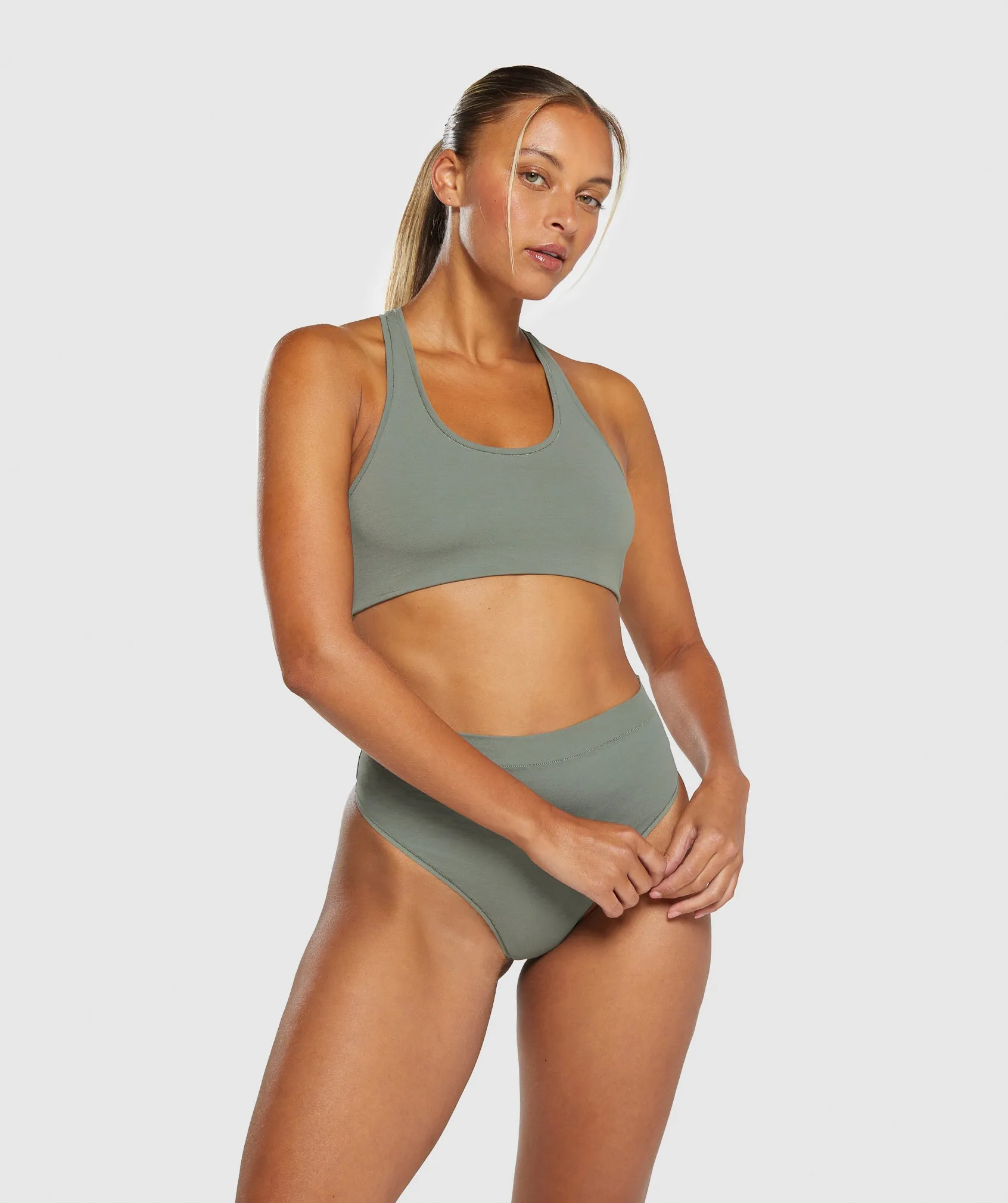 Gymshark Cotton Bralette - Unit Green sold by Gymshark product image thumbnail 4