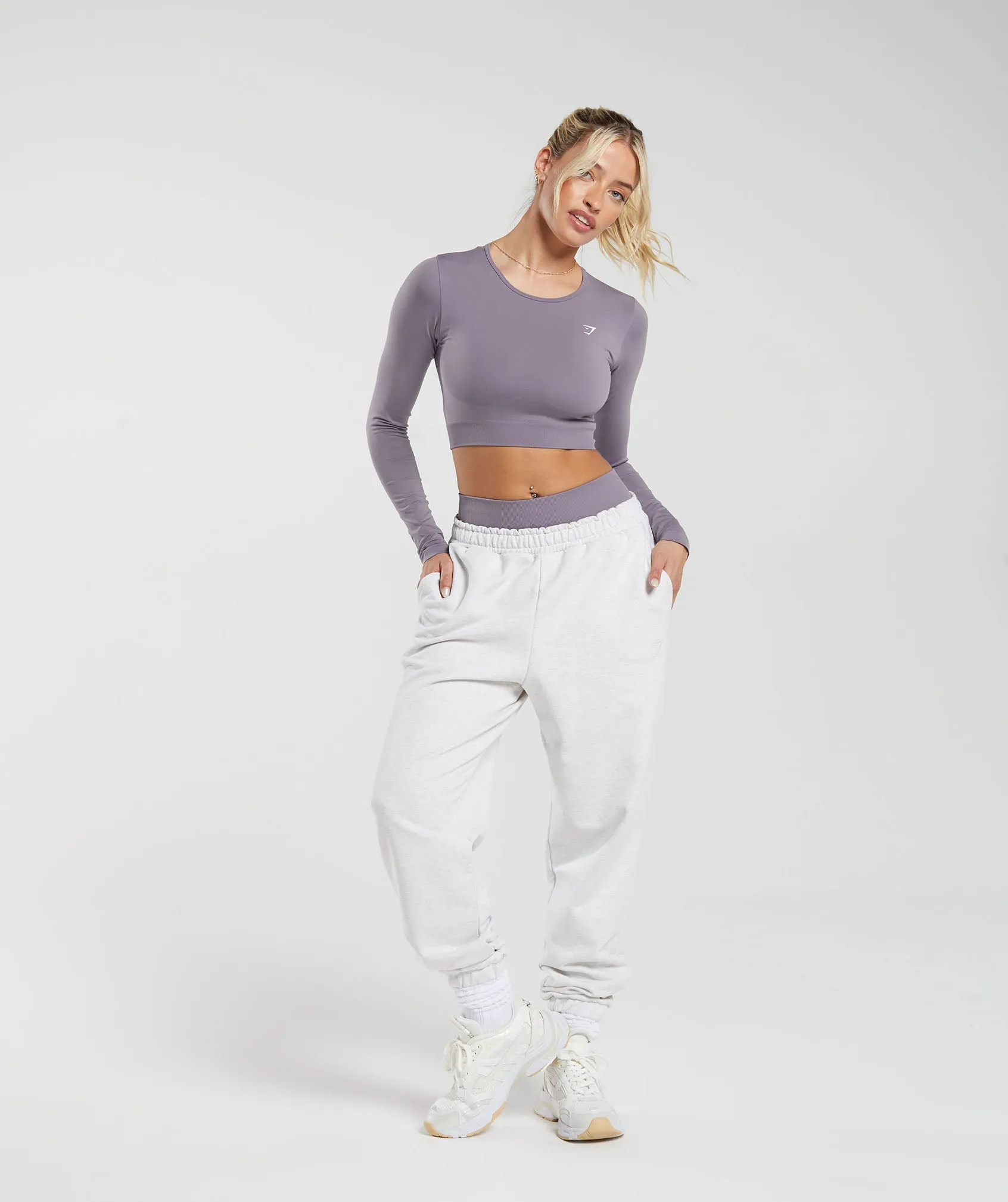 Gymshark Everyday Seamless Long Sleeve Crop Top - Purple sold by Gymshark product image thumbnail 4