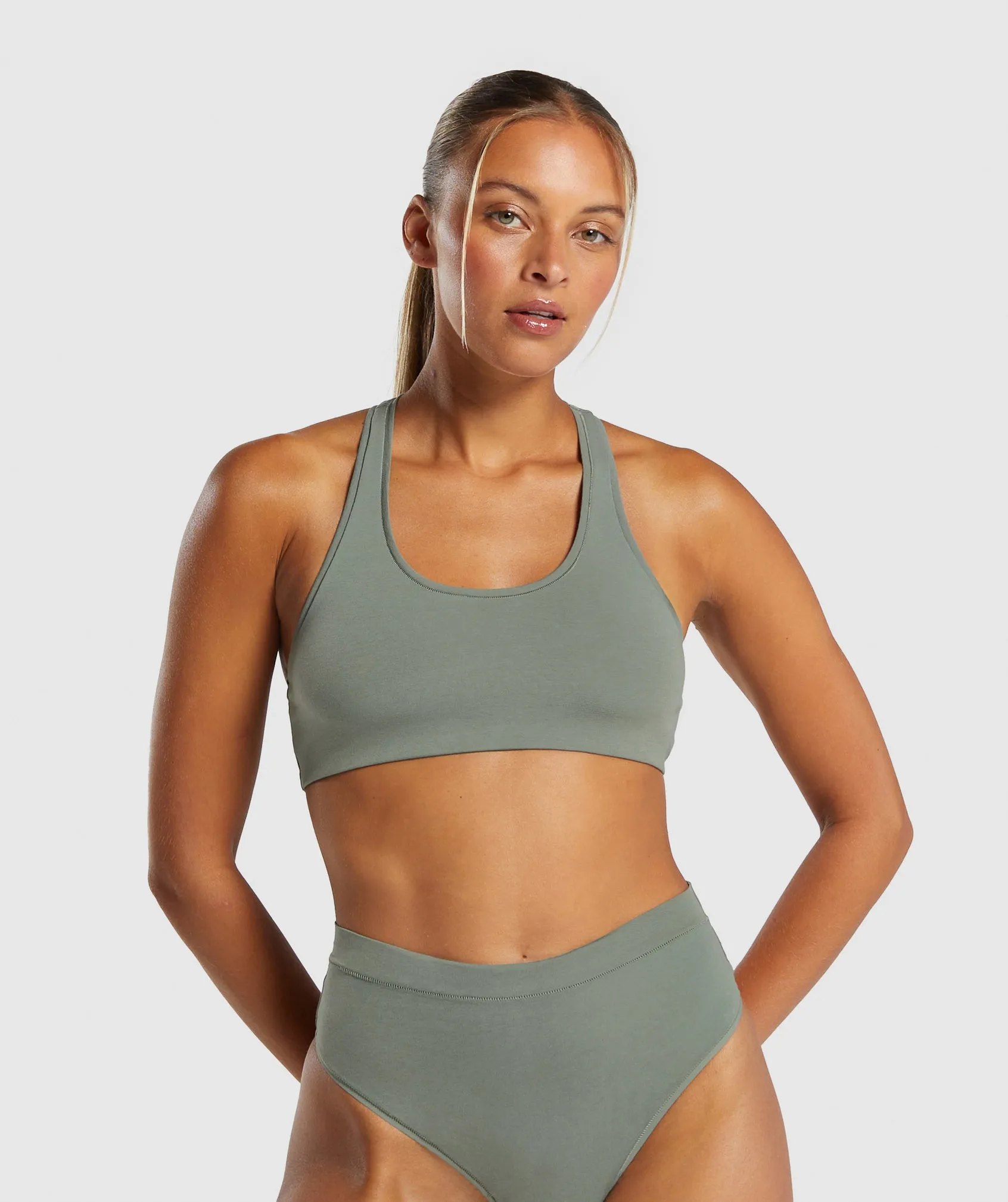 Gymshark Cotton Bralette - Unit Green sold by Gymshark