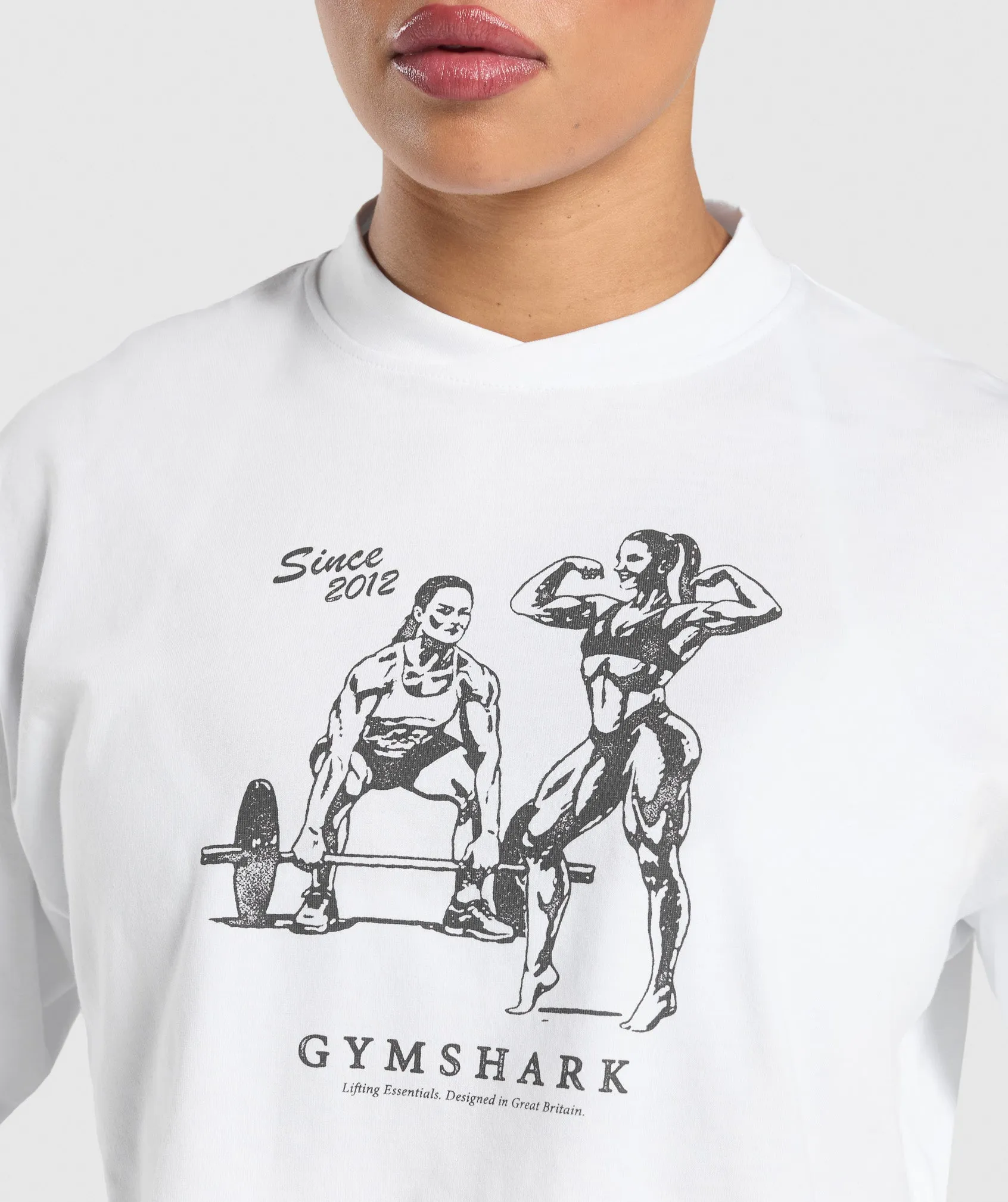 Gymshark Two Strong Women Midi Long Sleeve Top - White sold by Gymshark product image thumbnail 5