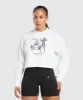 Gymshark Two Strong Women Midi Long Sleeve Top - White sold by Gymshark