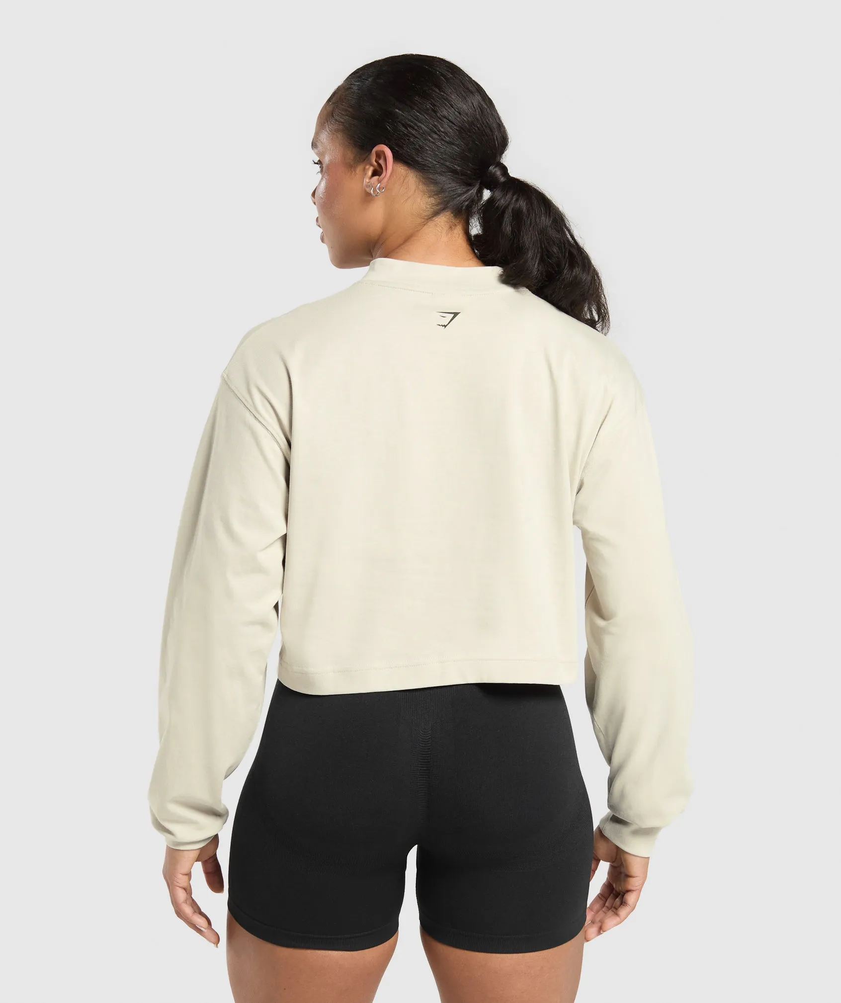 Gymshark Two Strong Women Midi Long Sleeve Top - Pebble Grey sold by Gymshark product image thumbnail 2