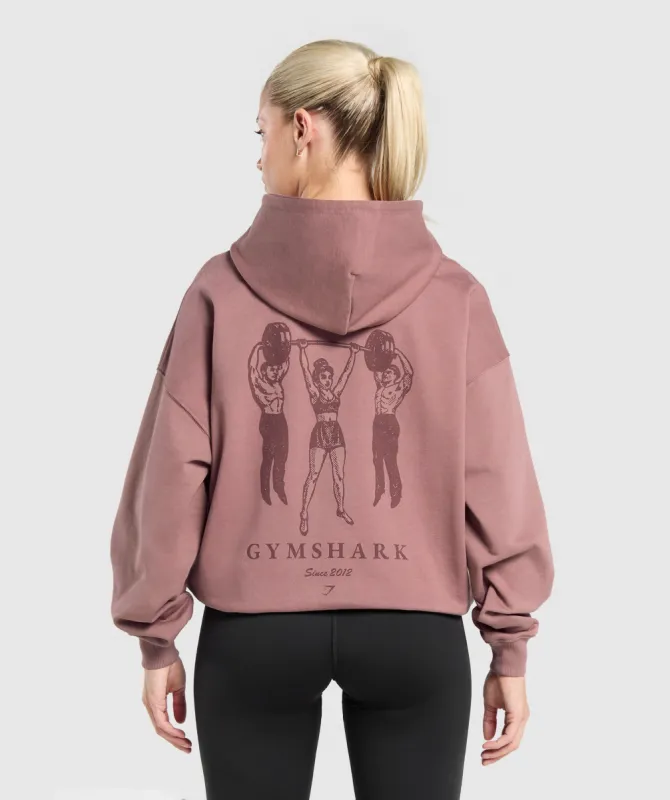 Gymshark Retro Lifting Oversized Hoodie - Brick Brown sold by Gymshark