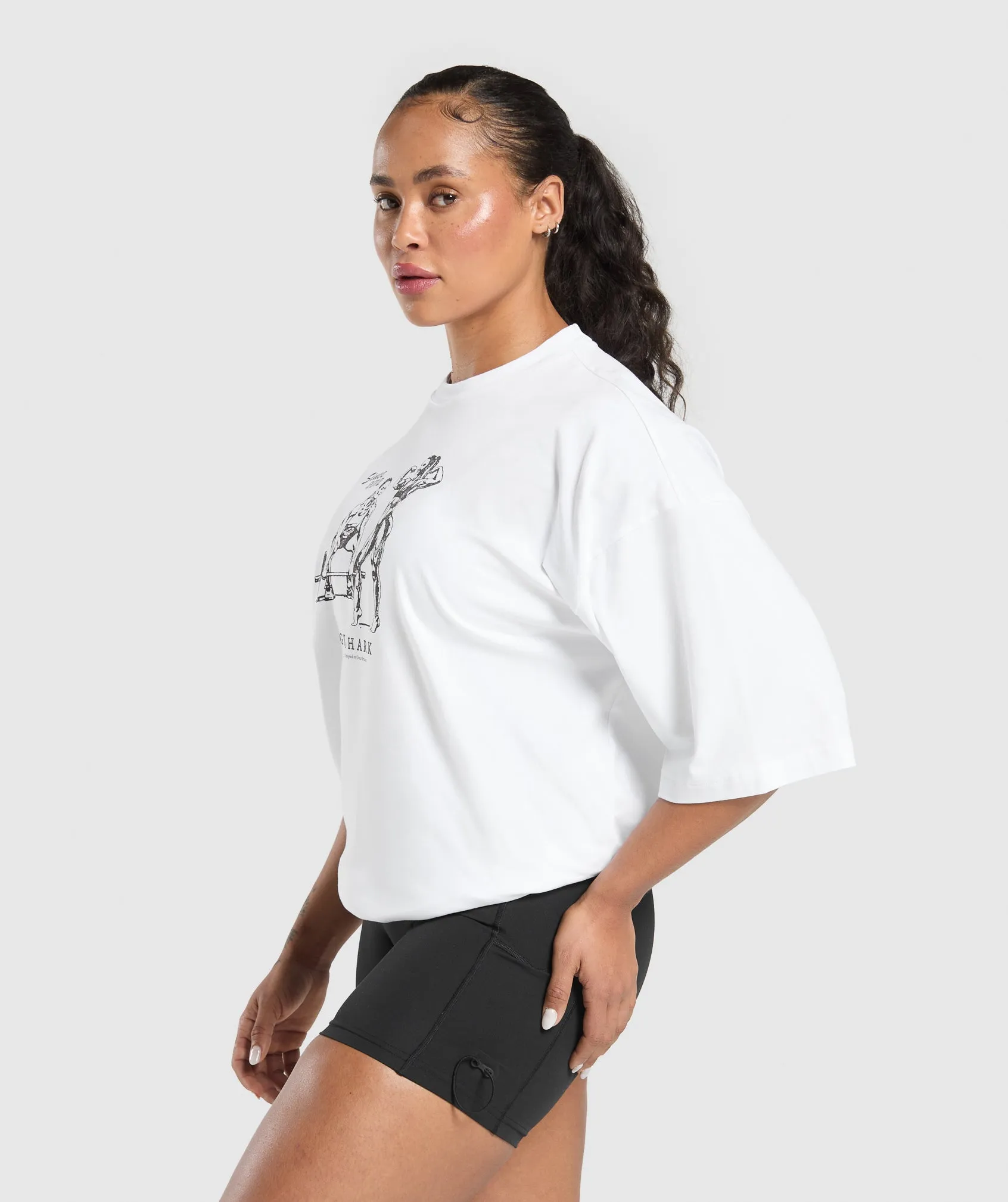 Gymshark Two Strong Women Oversized T-Shirt - White sold by Gymshark product image thumbnail 4