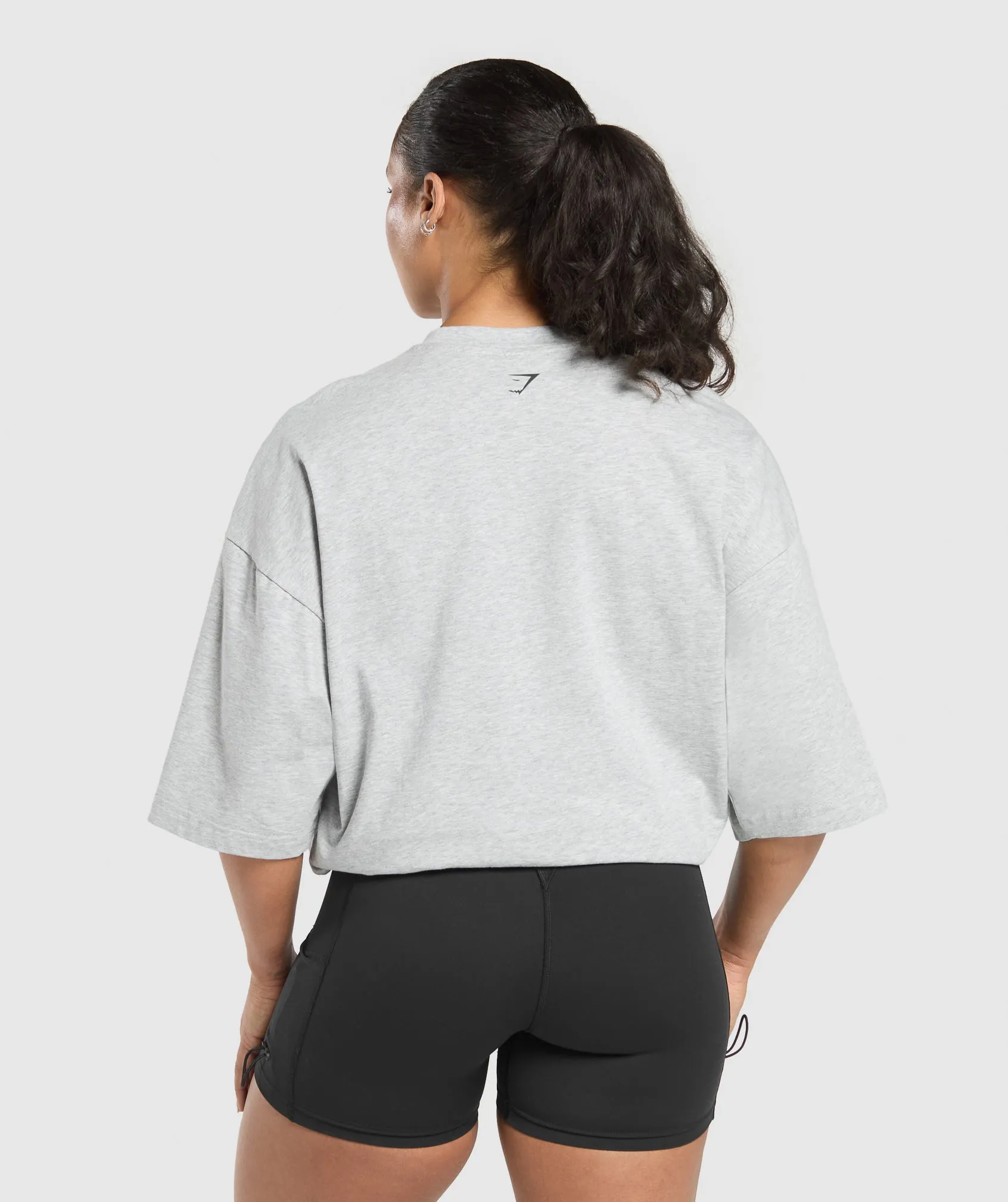 Gymshark Two Strong Women Oversized T-Shirt - Light Grey Core Marl sold by Gymshark product image thumbnail 2