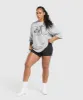 Gymshark Two Strong Women Oversized T-Shirt - Light Grey Core Marl sold by Gymshark