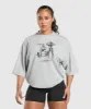 Gymshark Two Strong Women Oversized T-Shirt - Light Grey Core Marl sold by Gymshark