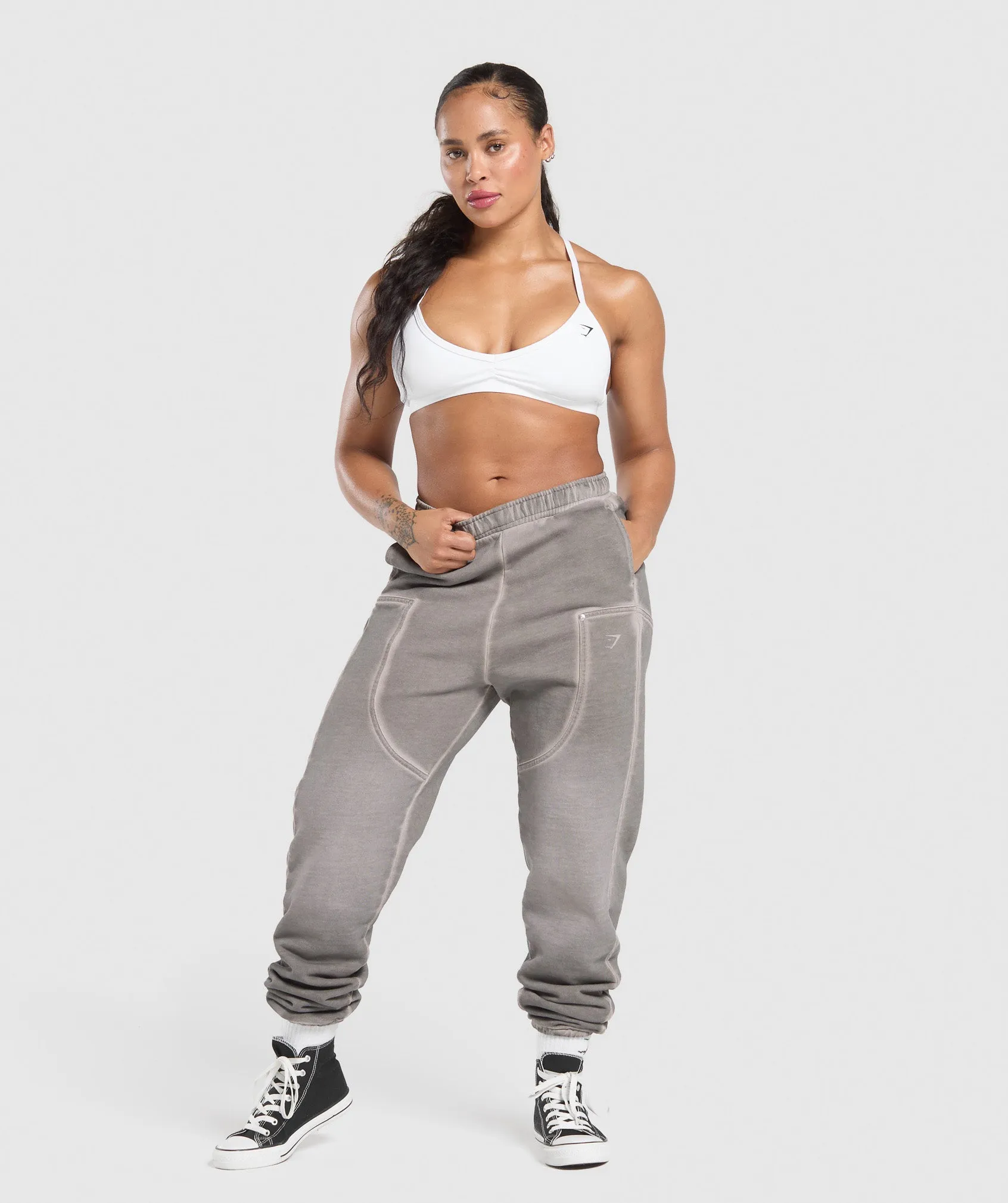 Gymshark Heavyweight Washed Pants - Metal Grey/Asphalt Grey sold by Gymshark product image thumbnail 3