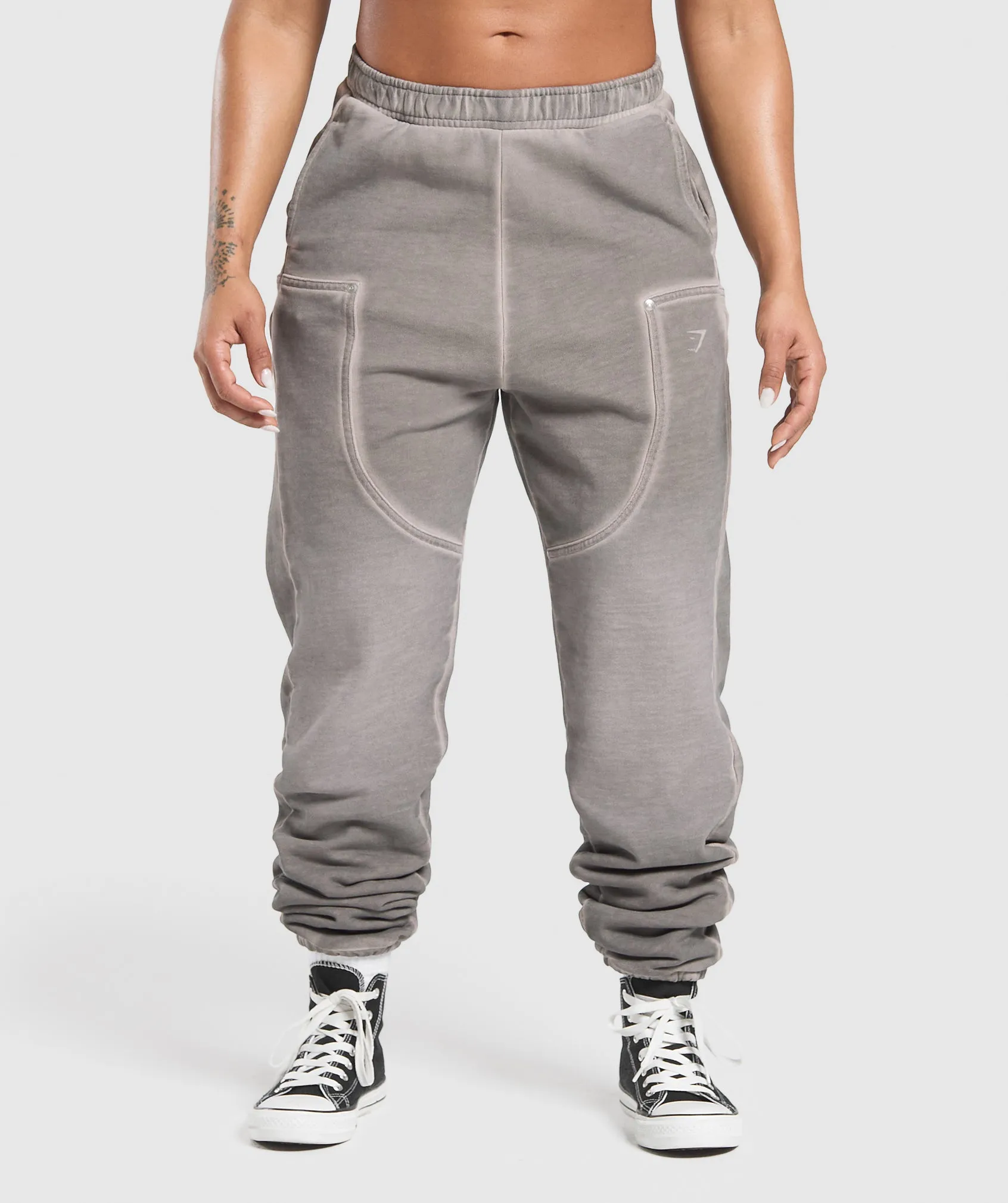 Gymshark Heavyweight Washed Pants - Metal Grey/Asphalt Grey sold by Gymshark