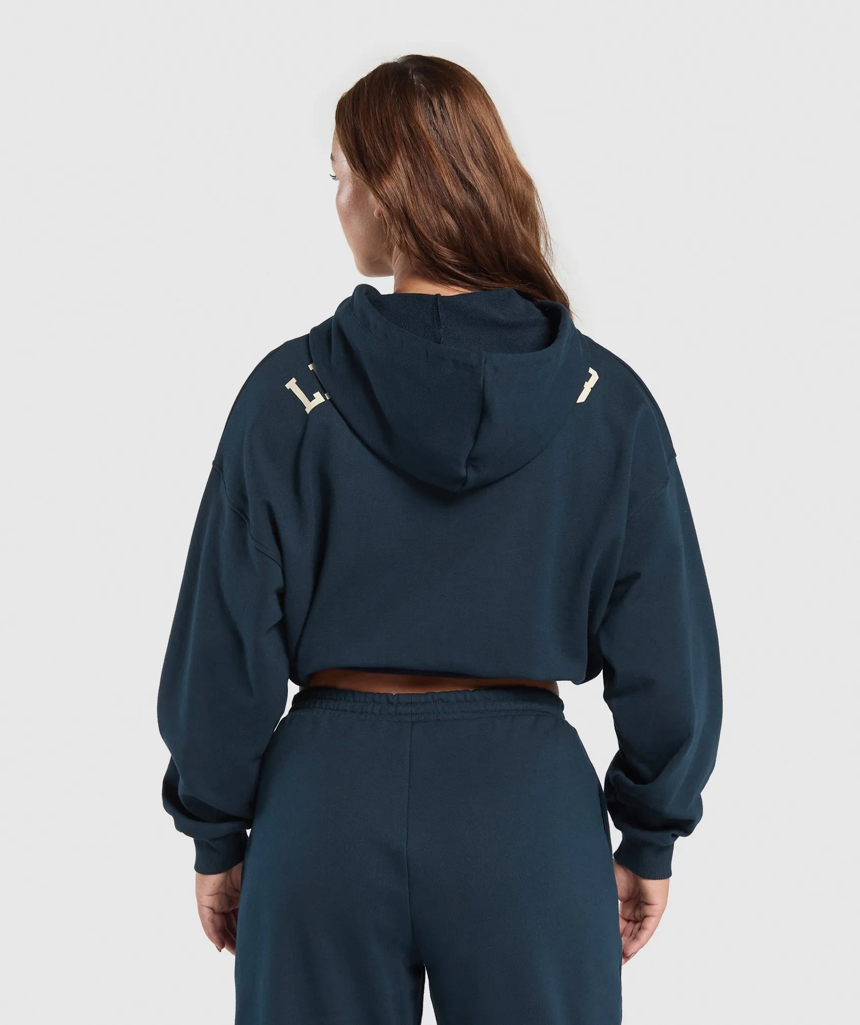 Gymshark Lifting Club Cropped Zip Up Hoodie - Navy sold by Gymshark product image thumbnail 2