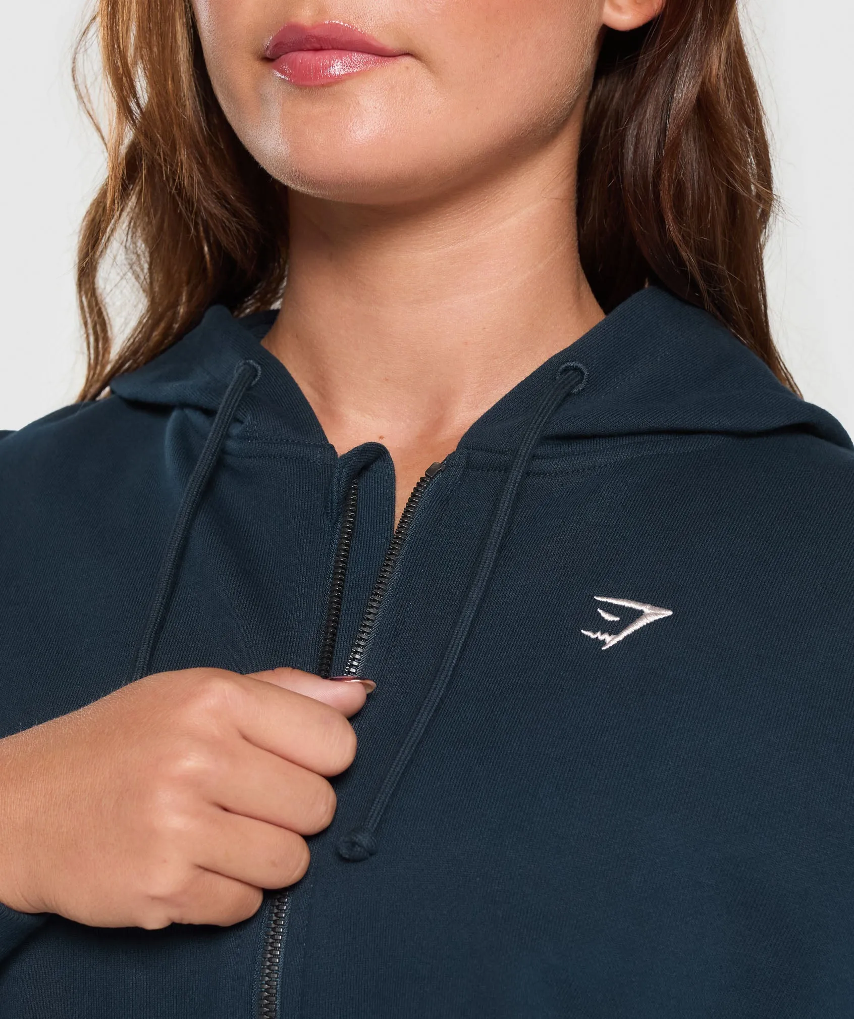 Gymshark Lifting Club Cropped Zip Up Hoodie - Navy sold by Gymshark product image thumbnail 5