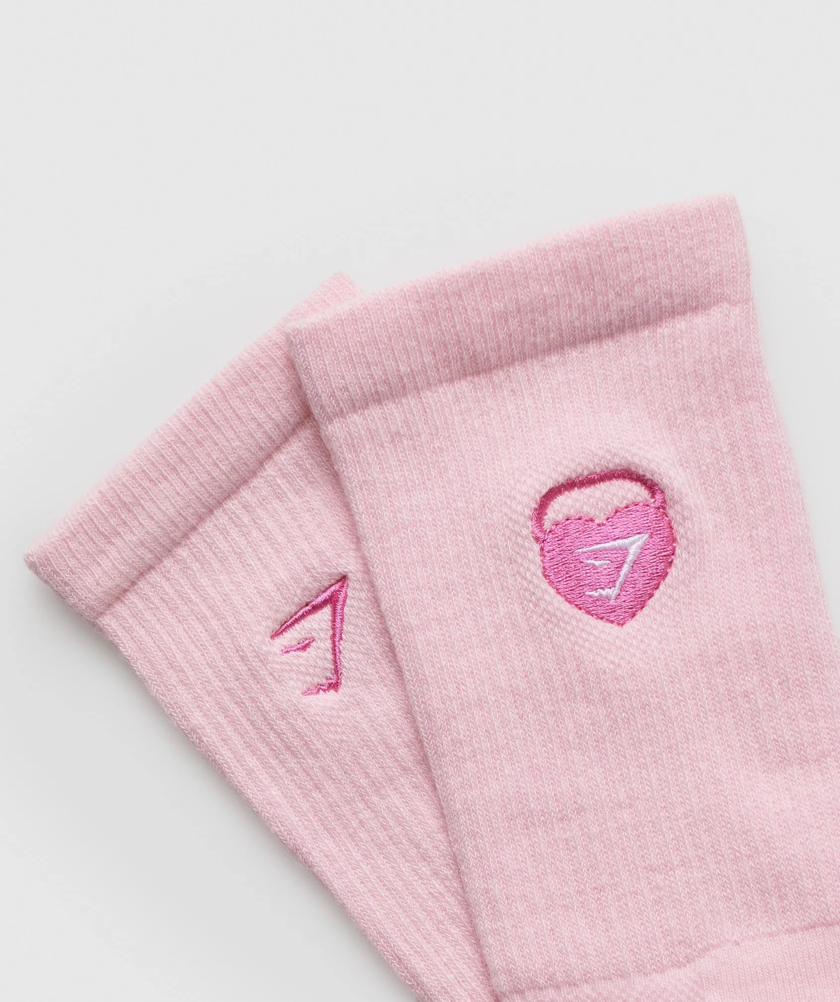 Gymshark Love Heart Cutie Graphic Crew Sock Single - Dolly Pink sold by Gymshark product image thumbnail 2
