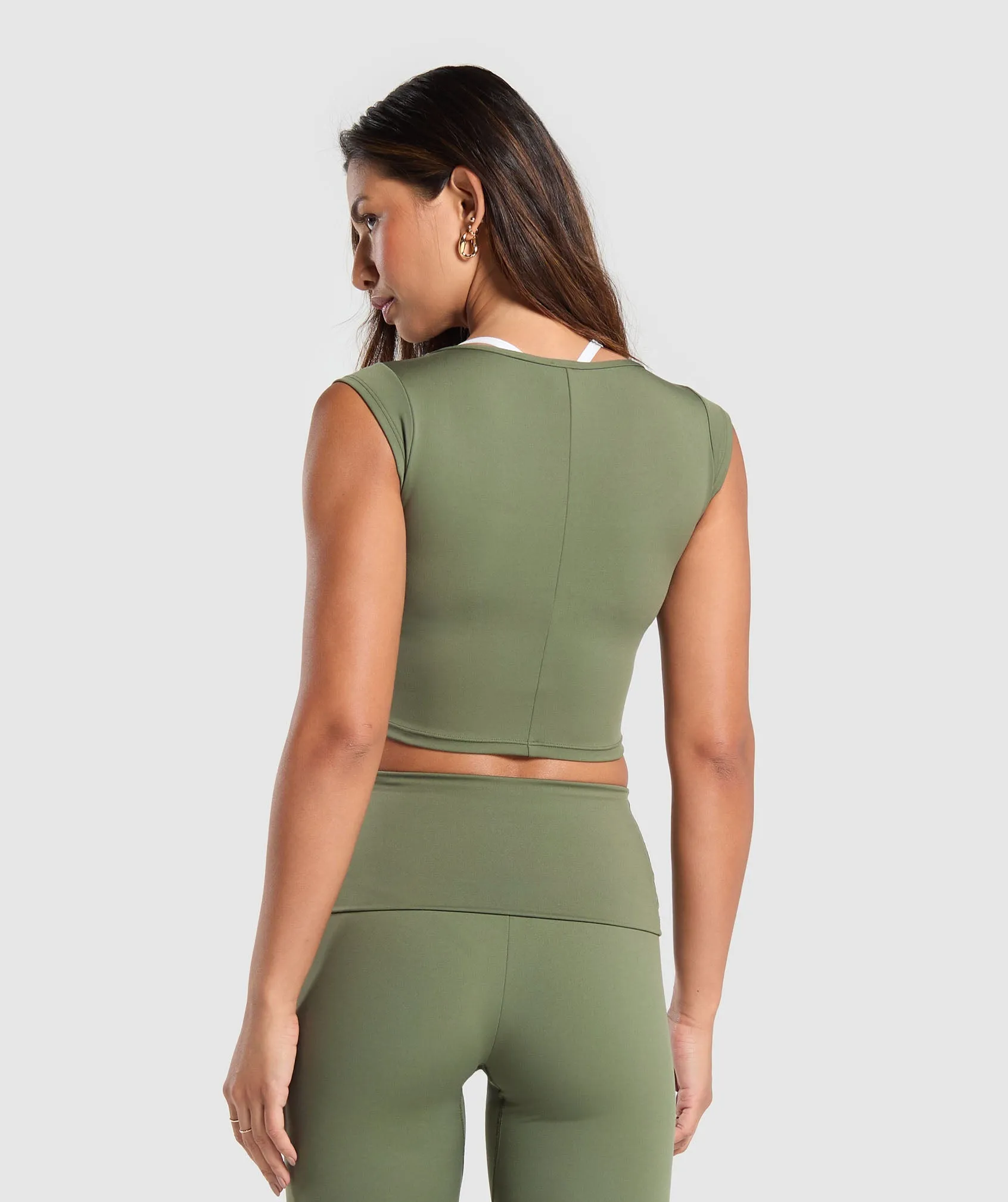 Gymshark Everyday Cap Sleeve Crop Top - Core Olive sold by Gymshark product image thumbnail 2