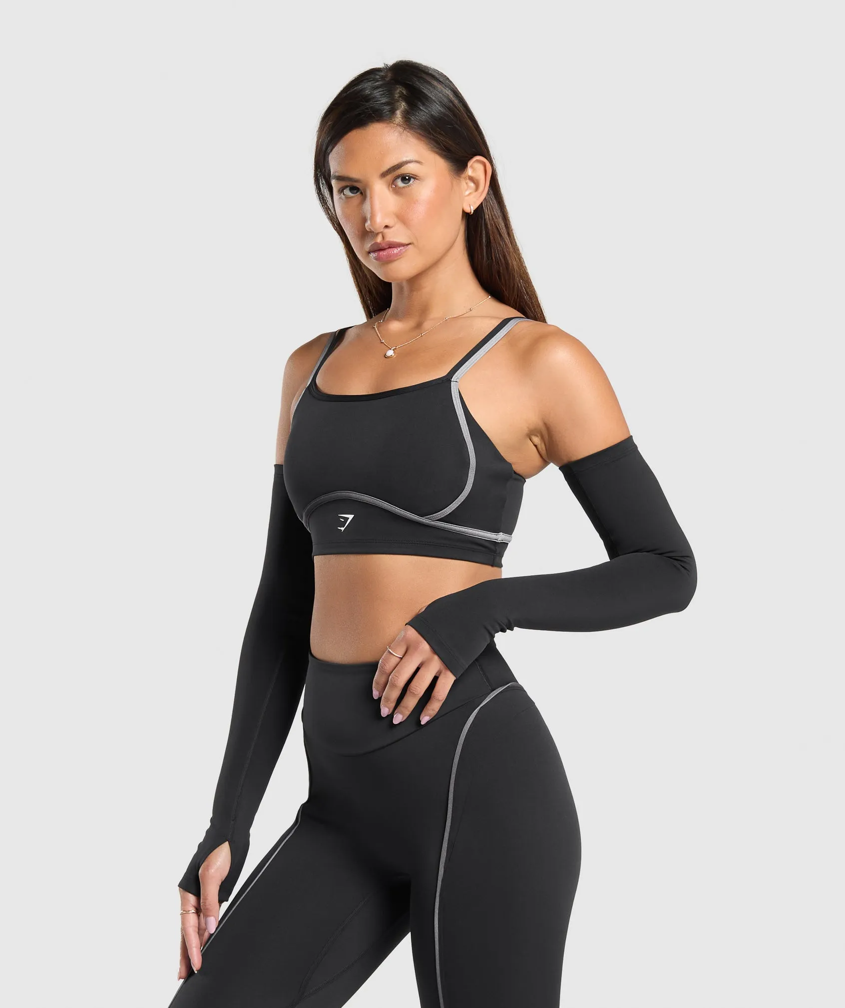Gymshark Icon Long Sleeve Top - Black/Metal Grey sold by Gymshark product image thumbnail 3