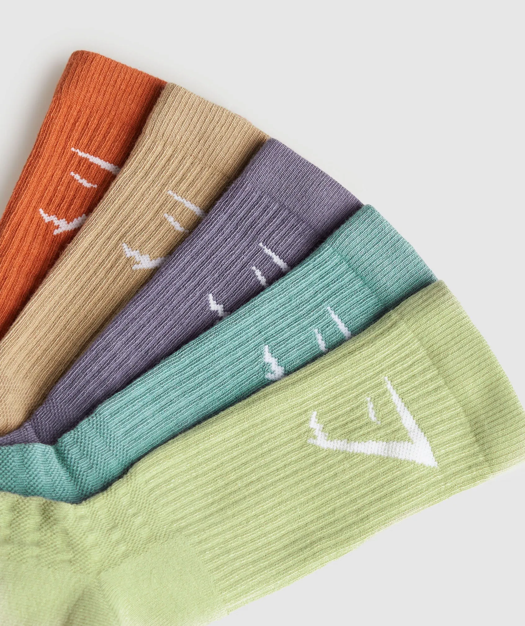 Gymshark Crew Socks 5pk - Orange/Brown/Purple/Blue/Green sold by Gymshark product image thumbnail 2