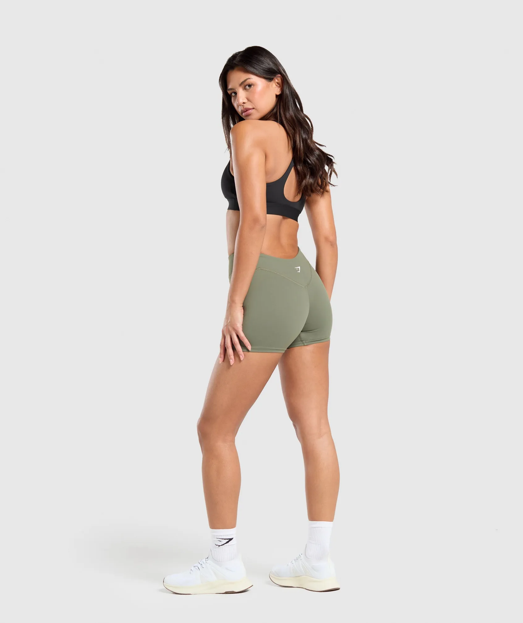 Gymshark Dipped Waistband Shorts - Base Green sold by Gymshark product image thumbnail 4