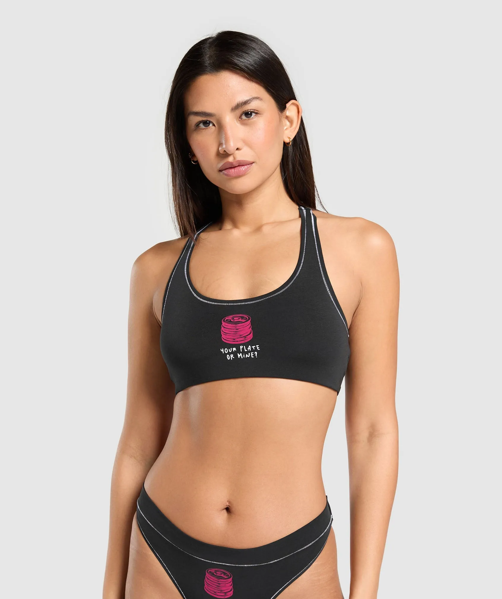 Gymshark Your Plate or Mine Bralette - Black sold by Gymshark